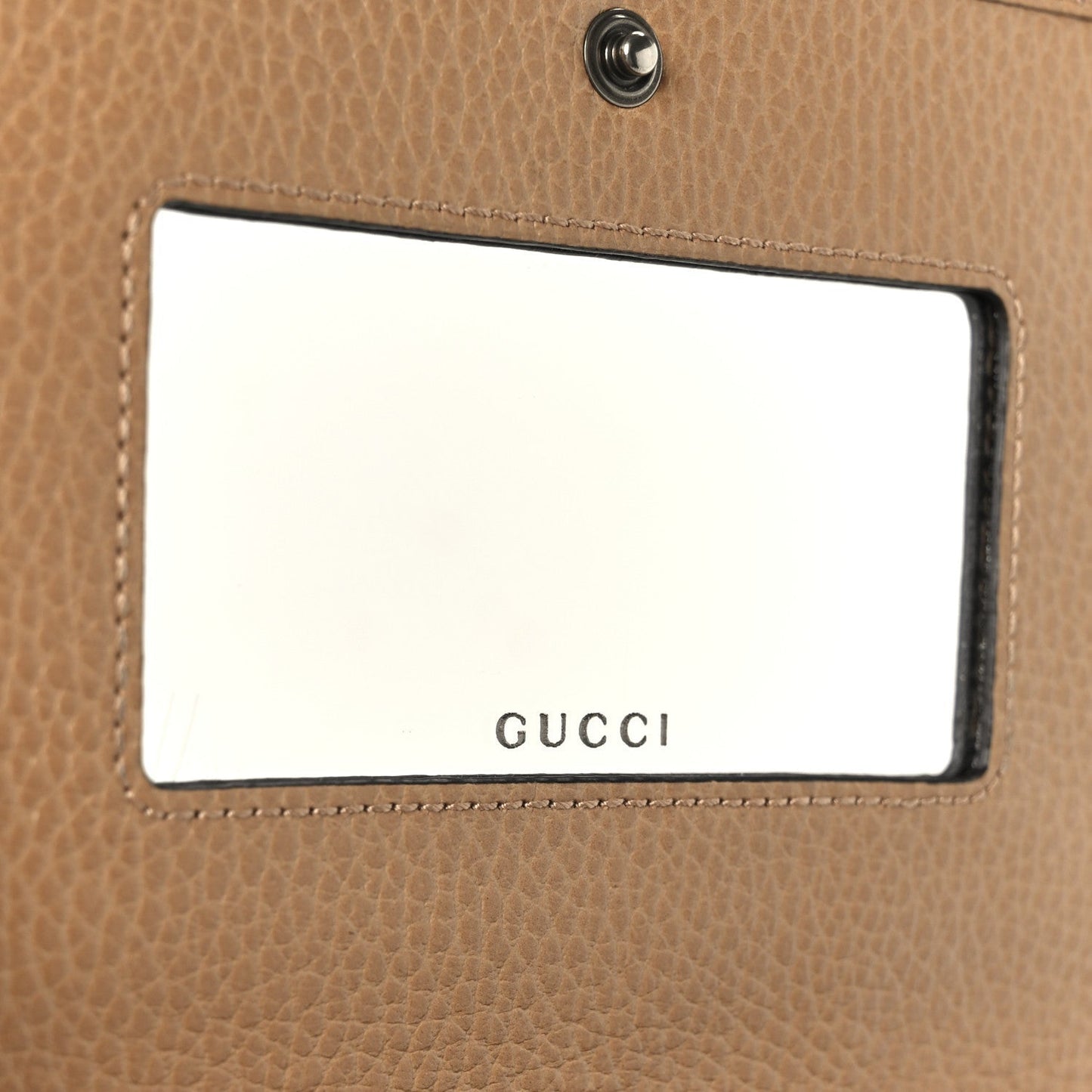 Dollar Calfskin Enamel Monochrome Mini GG Marmont Chain Wallet Camelia