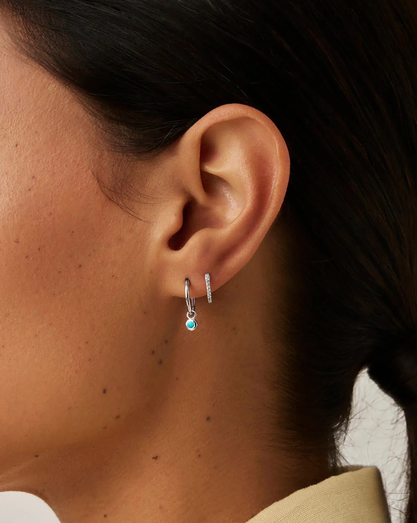 December Birthstone Necklace & Charm Earrings Set | Sterling Silver