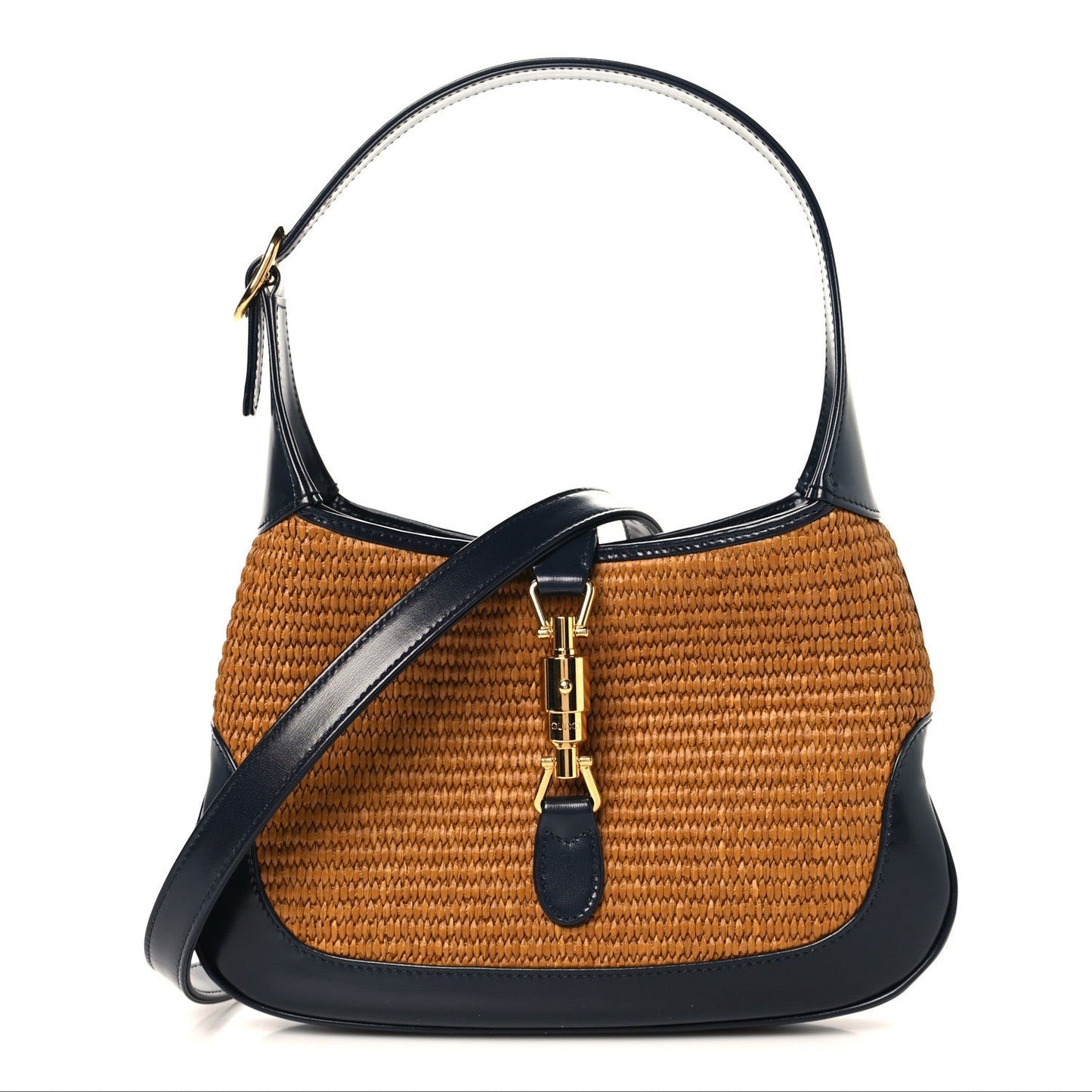 Straw Lux Boarded Dyana Lux Calfskin Small Jackie 1961 Hobo Dark Natural Blue