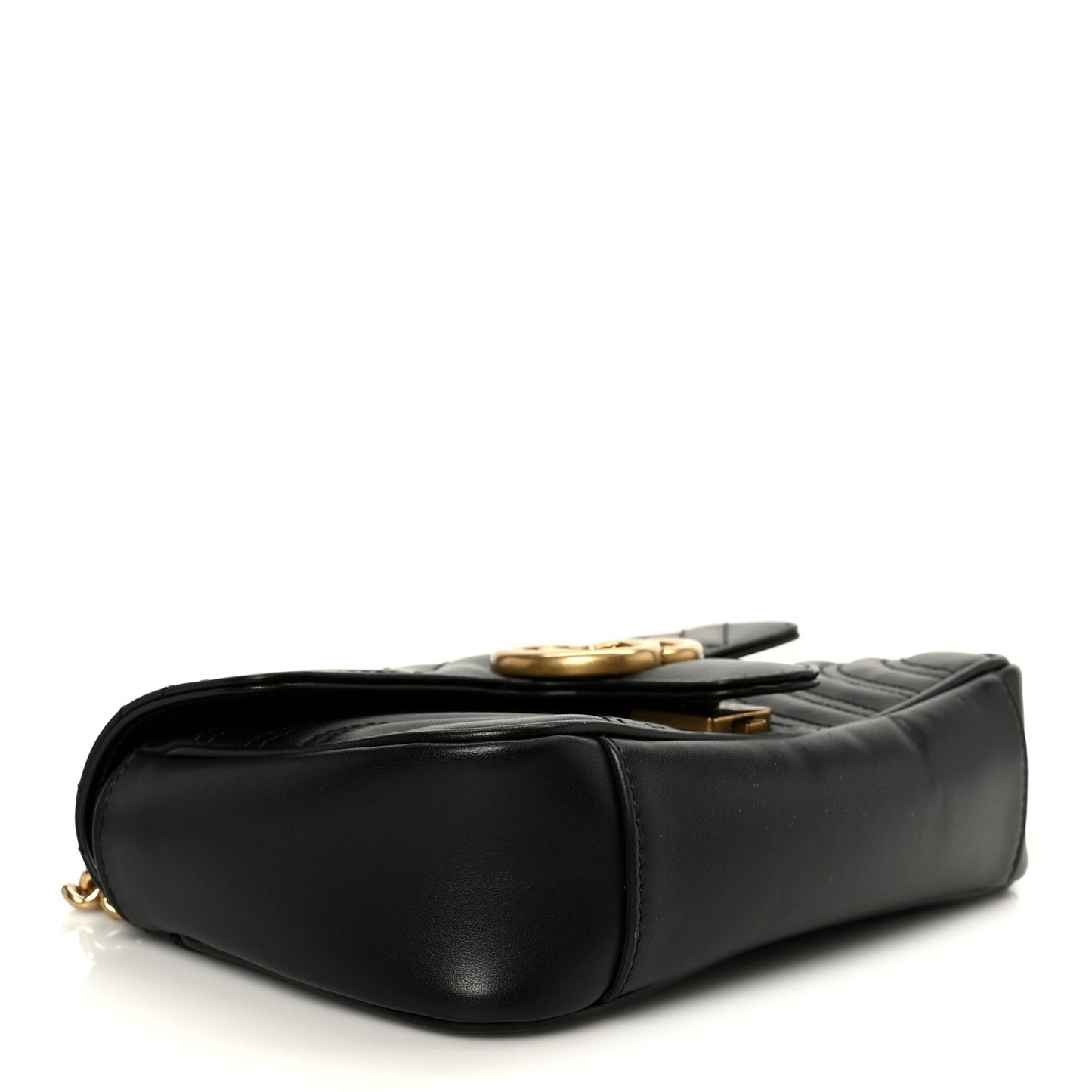 Calfskin Matelasse Mini GG Marmont Shoulder Bag Black