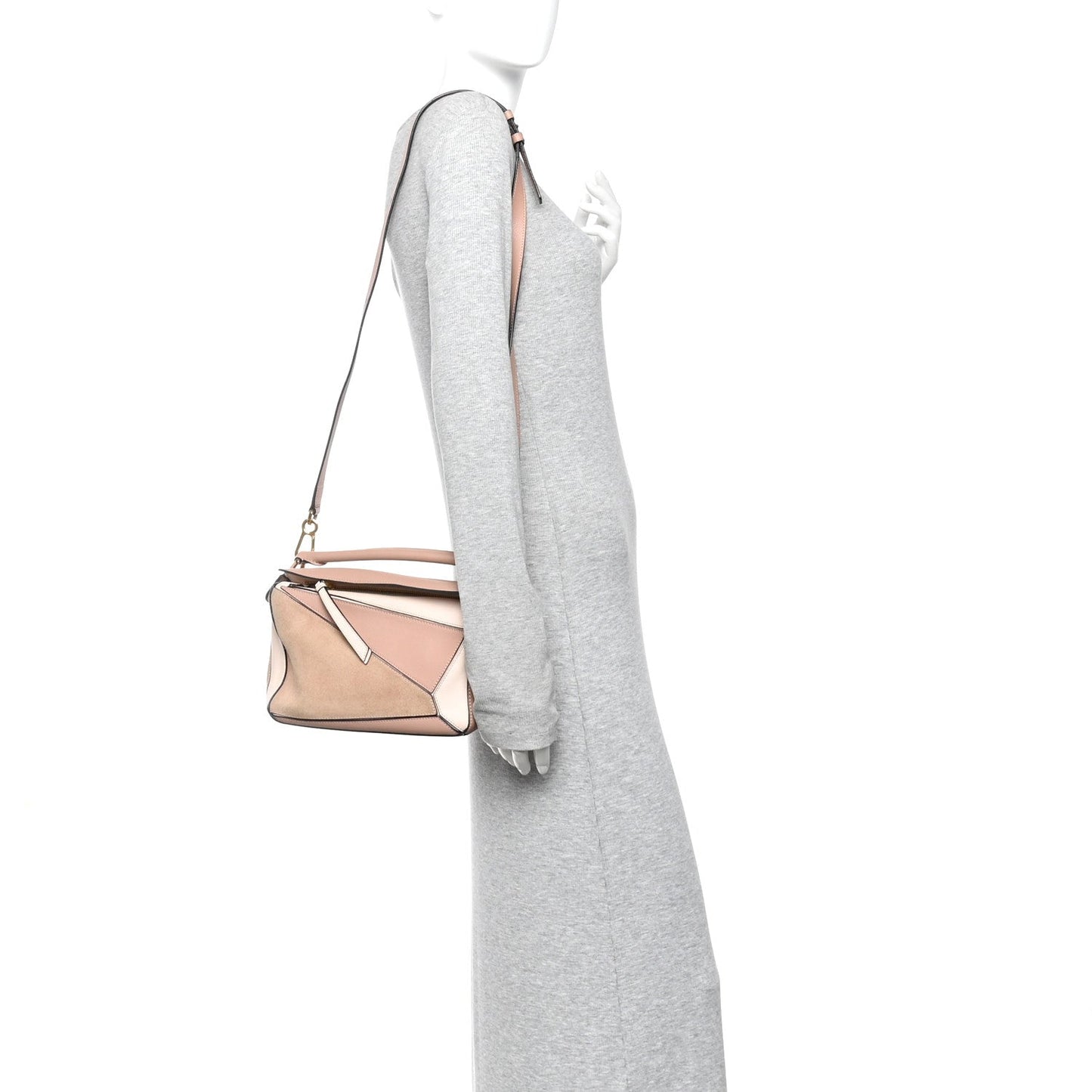 Calfskin Suede Small Puzzle Bag Blush