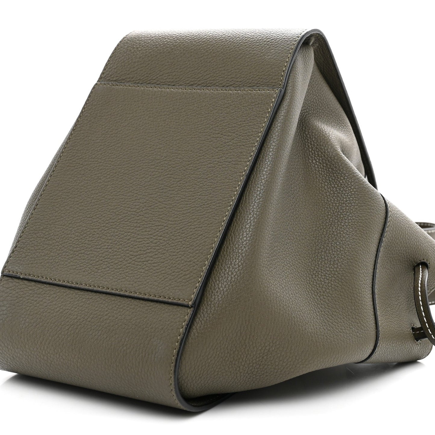 Soft Grained Calfskin Compact Hammock Shoulder Bag Khaki Green