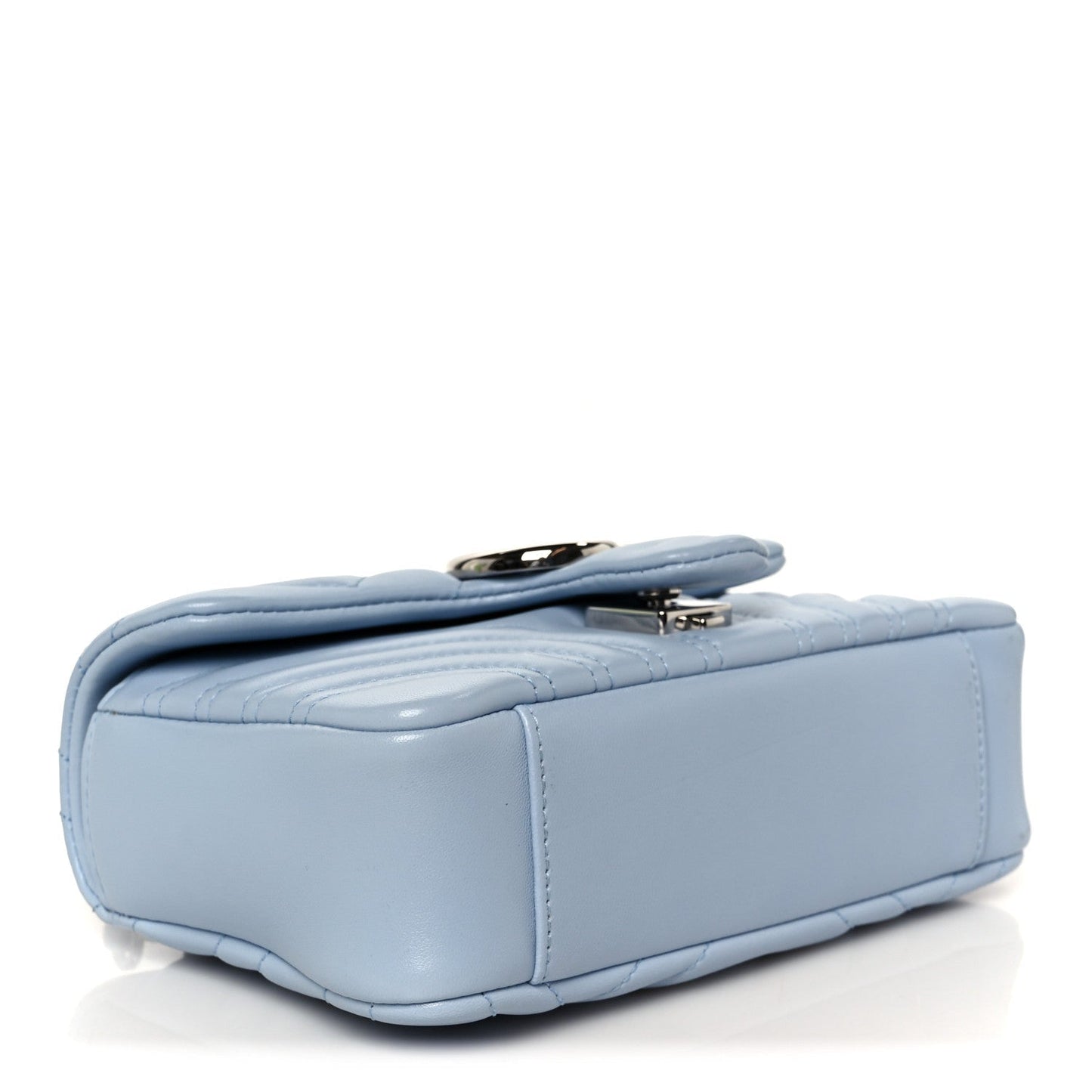 Lambskin Matelasse Small GG Marmont Shoulder Bag Porcelain Light Blue