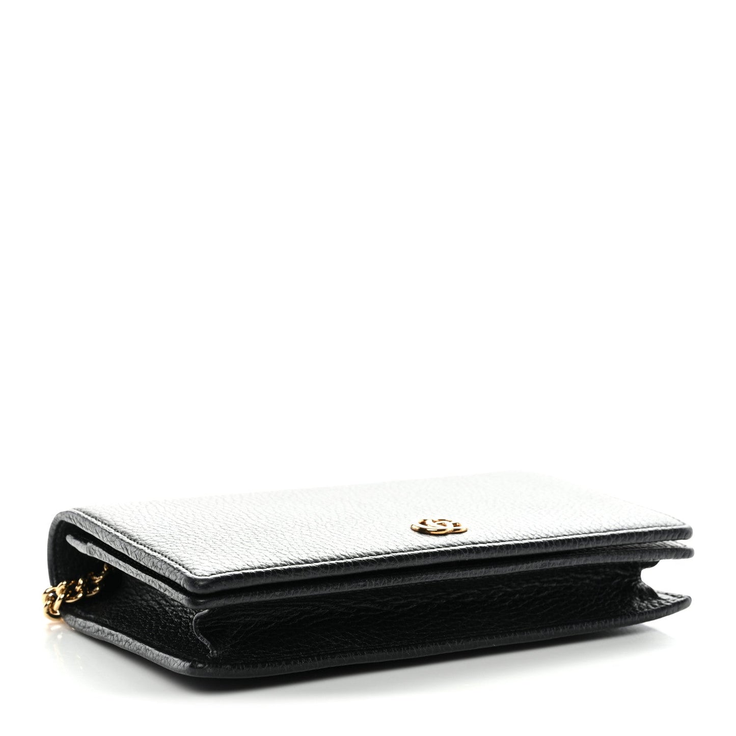 Calfskin Mini GG Marmont Chain Wallet Black