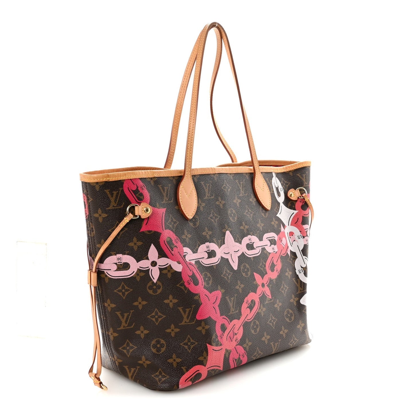 Monogram Bay Neverfull MM Rose Ballerine Poppy