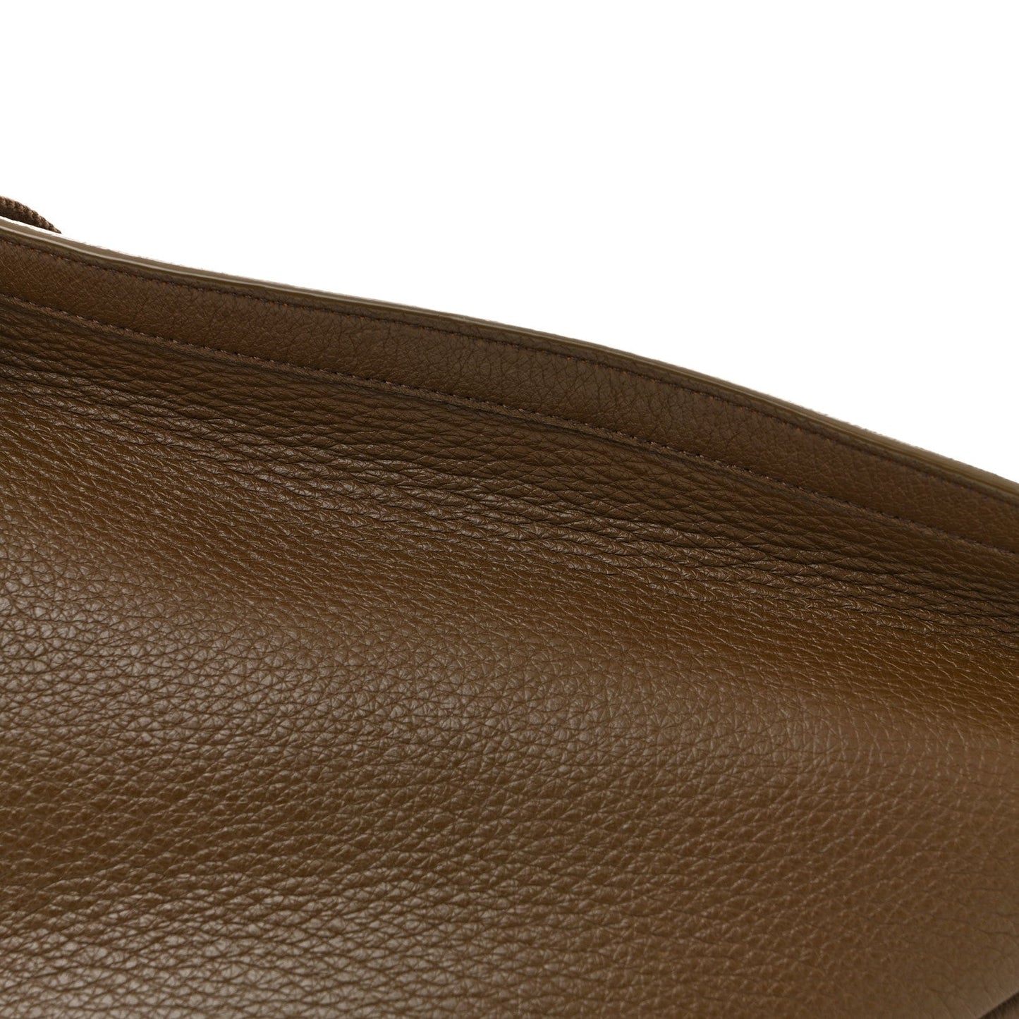 Grained Calfskin Large Slouchy Banana Bag Brunette