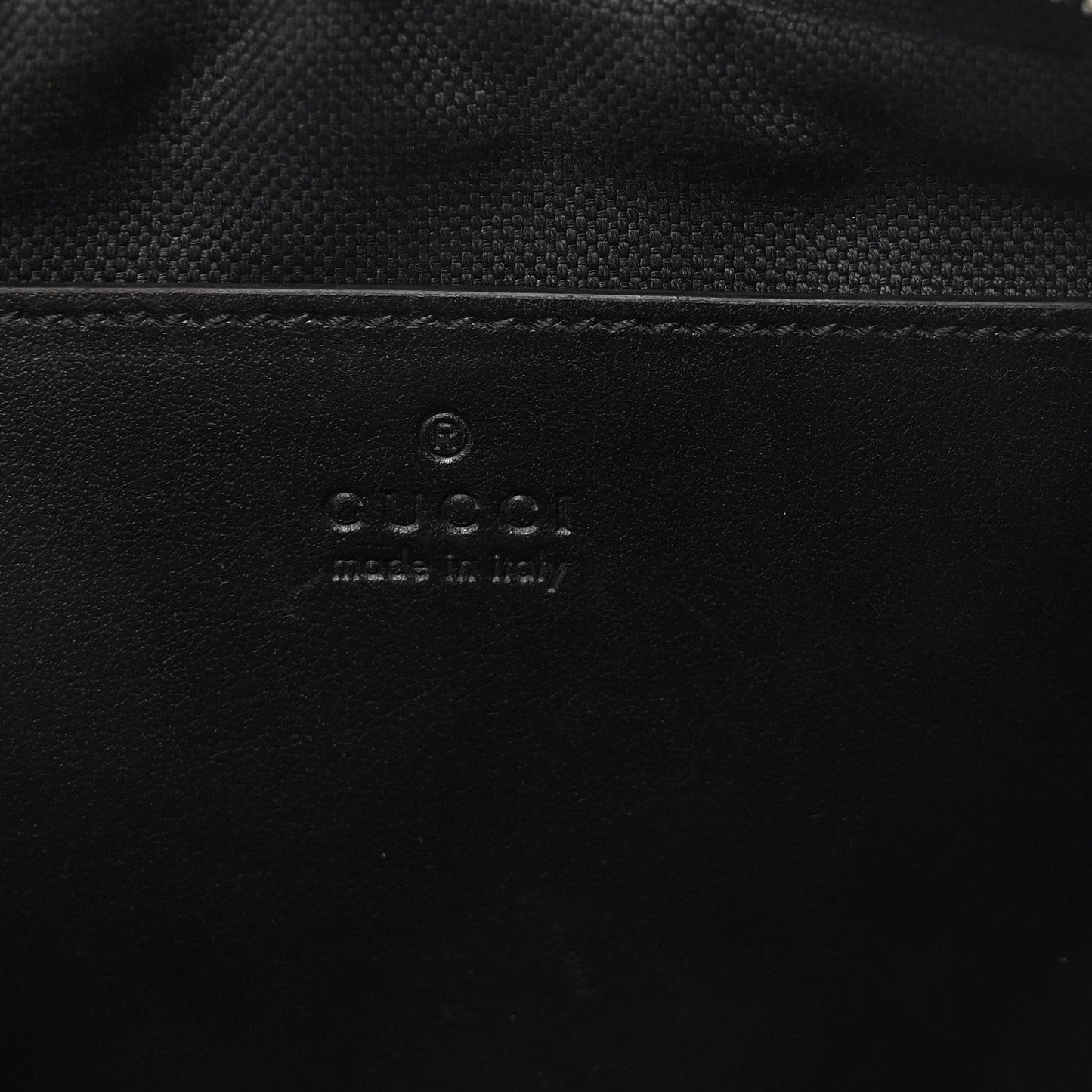 Calfskin Matelasse Monochrome Small GG Marmont Chain Shoulder Bag Black