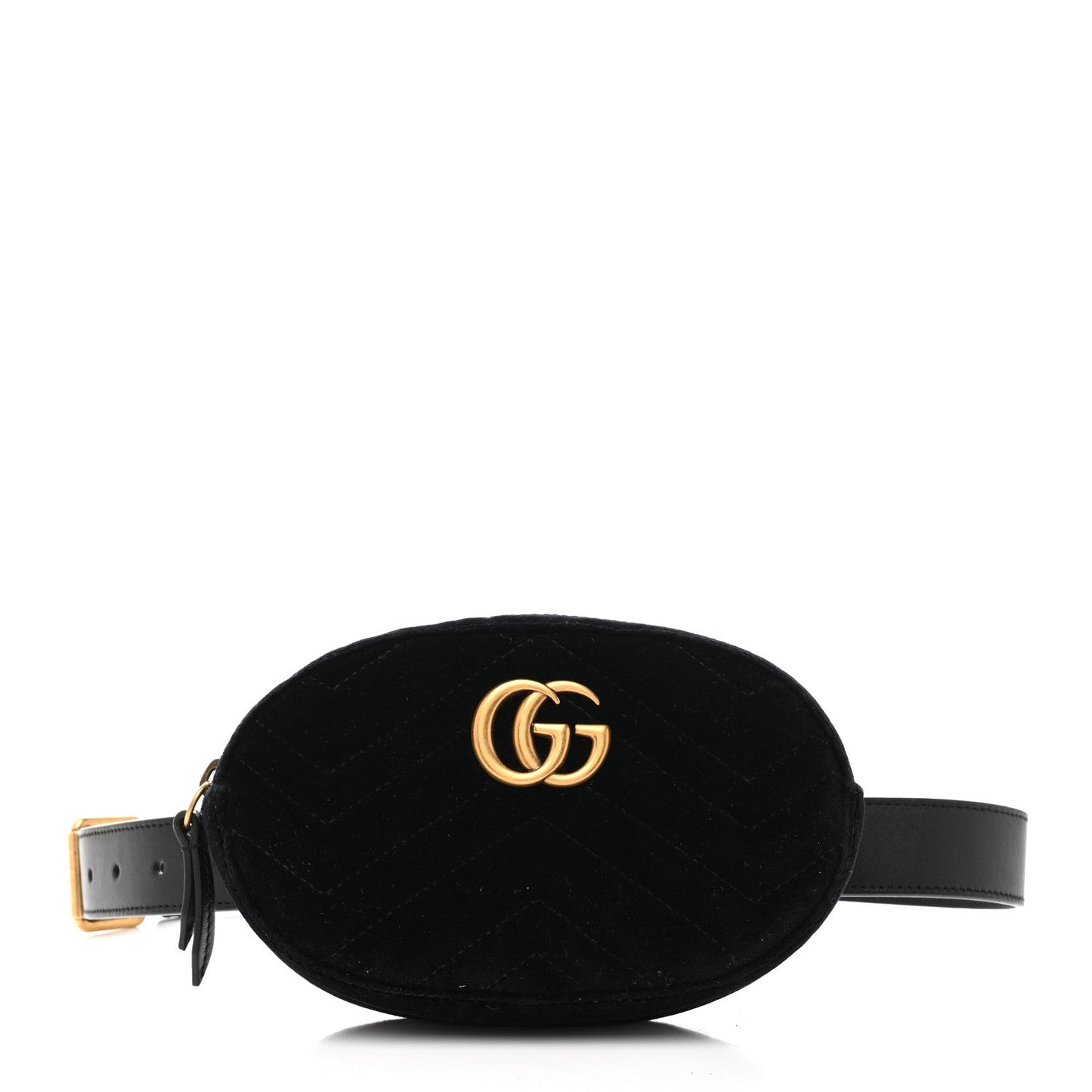 Velvet Matelasse GG Marmont Belt Bag 75 30 Black
