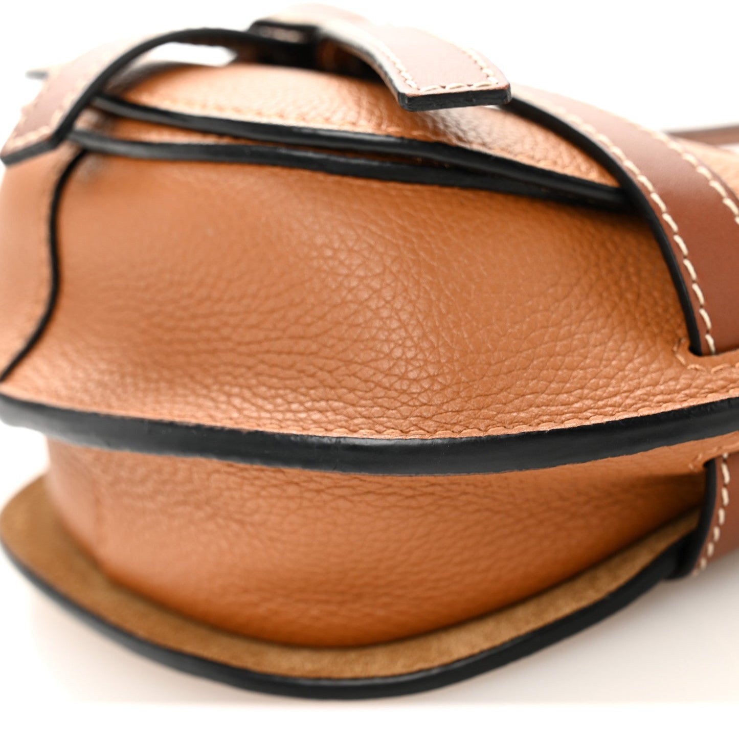 Grained Calfskin Mini Gate Crossbody Bag Caramel Pecan