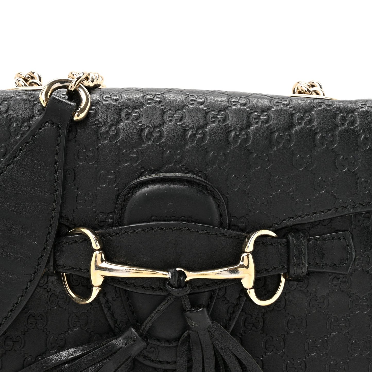 Microguccissima Mini Emily Chain Shoulder Bag Black