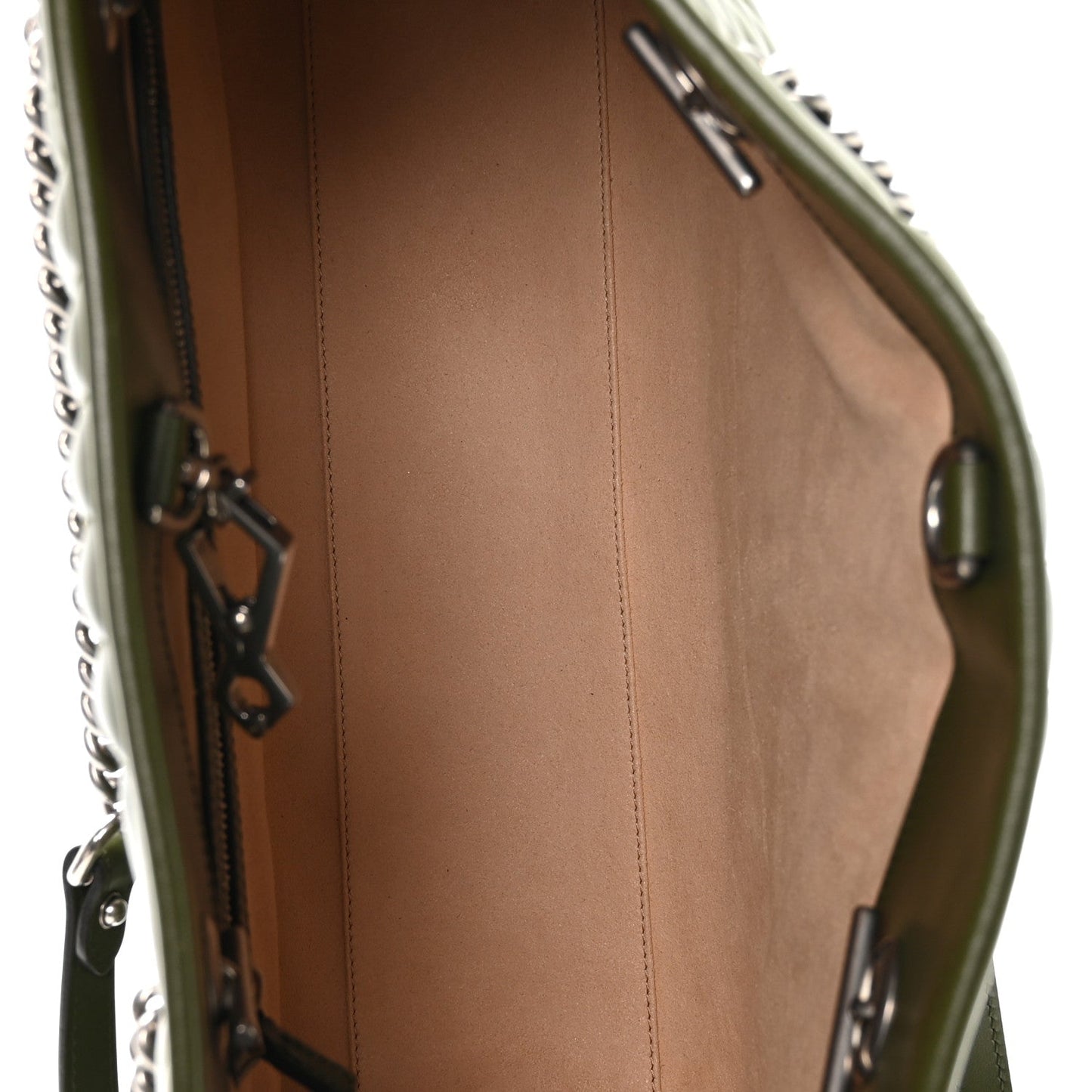 Calfskin Matelasse Aria Medium GG Marmont Shoulder Tote Military Wood
