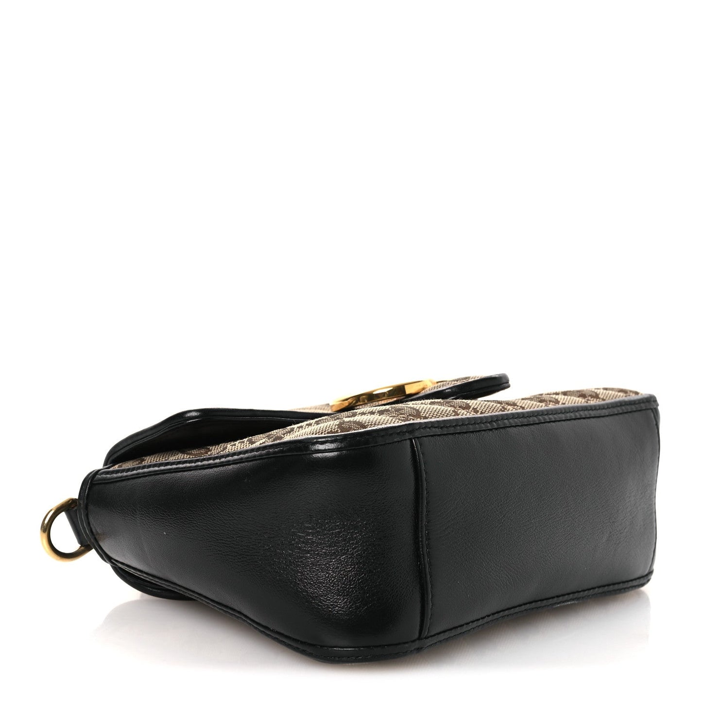 Monogram Azalea Calfskin Matelasse Diagonal Mini GG Marmont Top Handle Shoulder Bag Beige Ebony Black