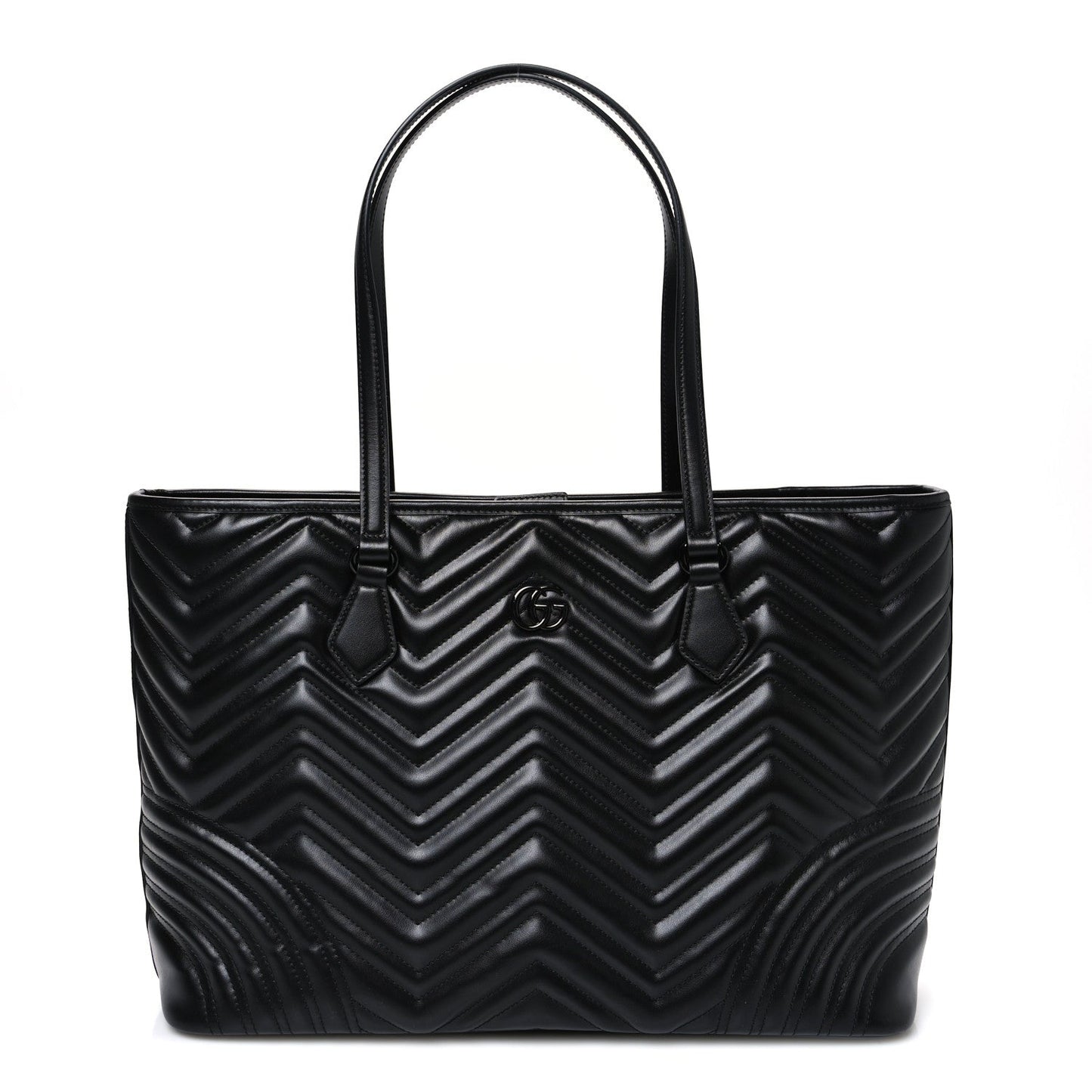 Calfskin Matelasse Monochrome Large GG Marmont Tote Bag Black