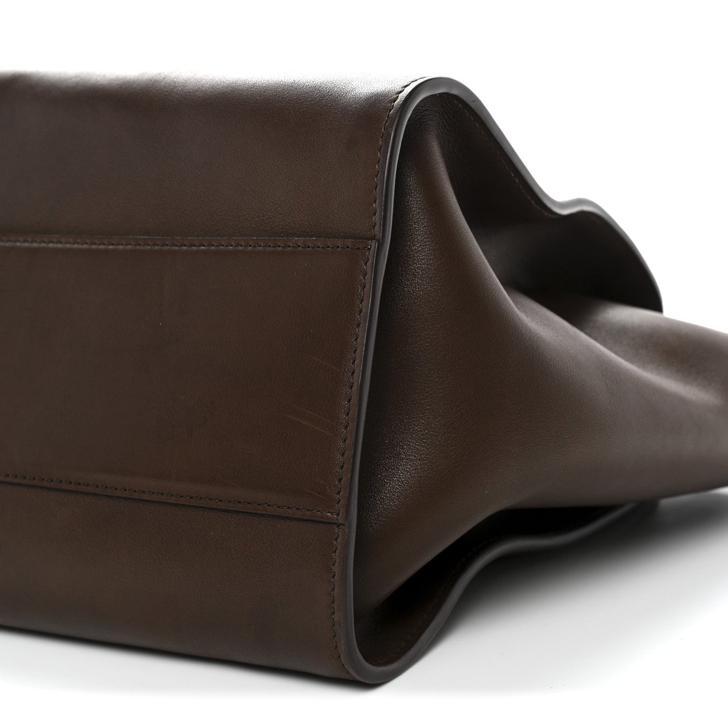Polished Saddle Calfskin Marlo 14 Dark Brown
