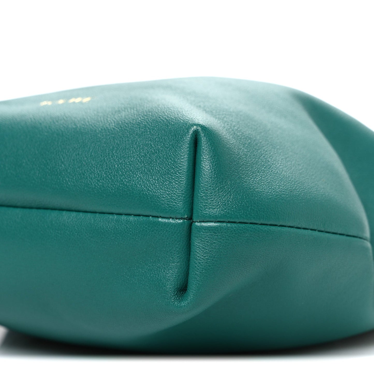 Mellow Nappa Lambskin Jade Mini Flamenco Knot Clutch Emerald Green
