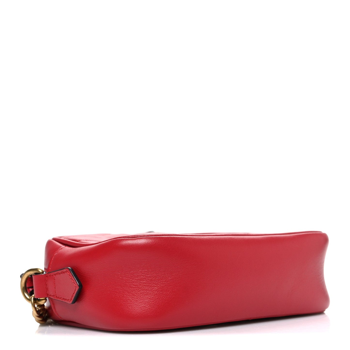 Calfskin Matelasse Mini GG Marmont Chain Shoulder Bag Hibiscus Red
