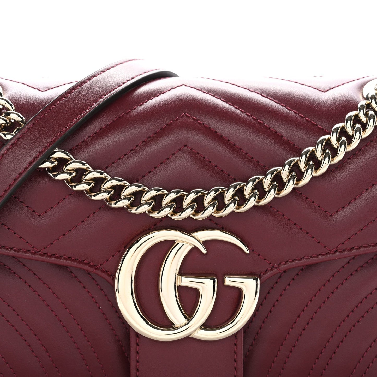 Calfskin Matelasse Small GG Marmont Shoulder Bag Ancora Red