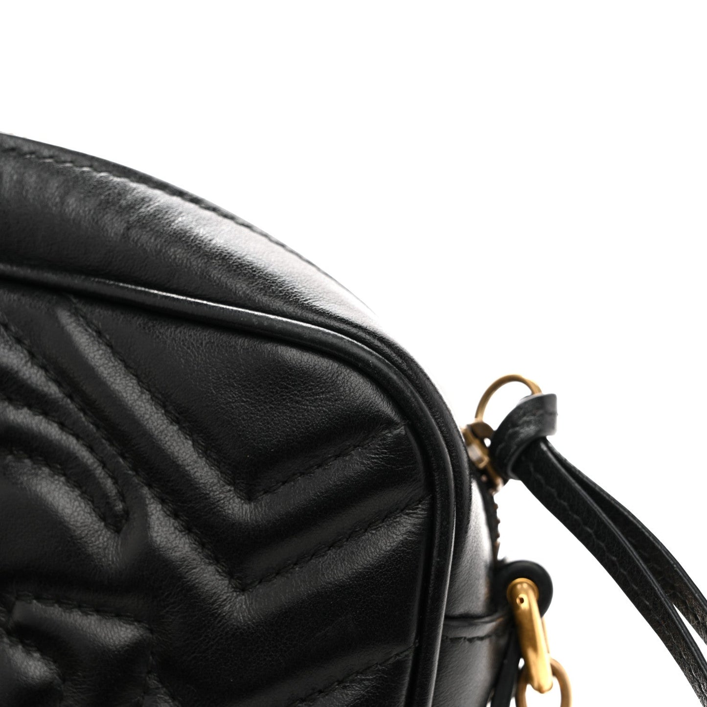 Calfskin Matelasse Mini GG Marmont Chain Shoulder Bag Black