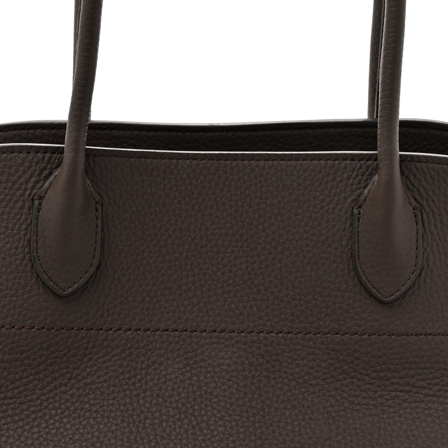 Grained Calfskin Margaux Shoulder 12 Deep Brown