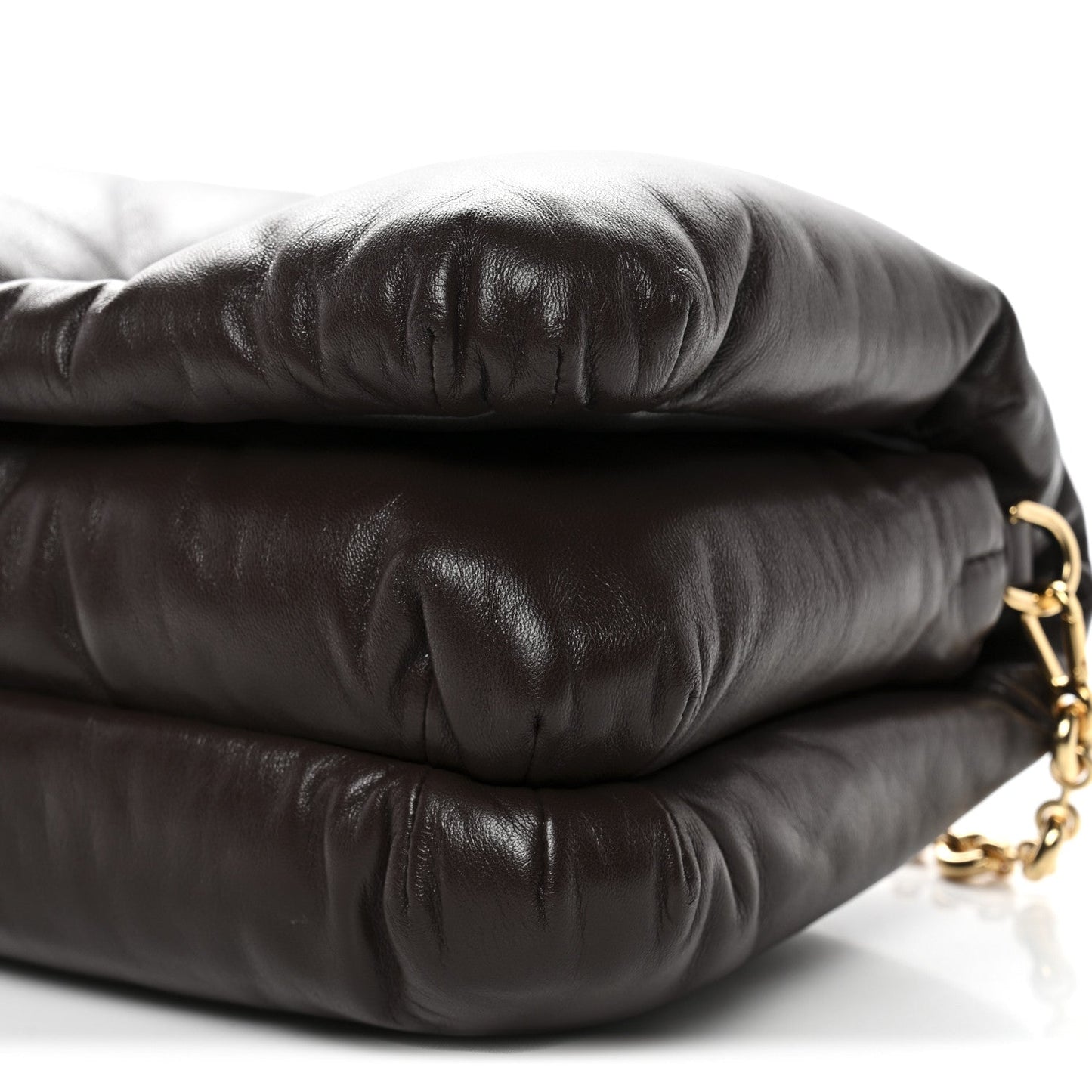 Lambskin Goya Puffer Bag Dark Chocolate