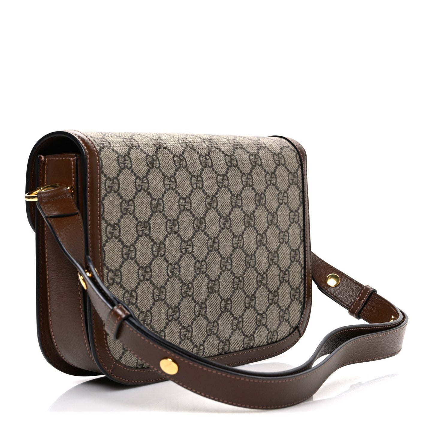 GG Supreme Monogram Horsebit 1955 Shoulder Bag Beige Brown Sugar