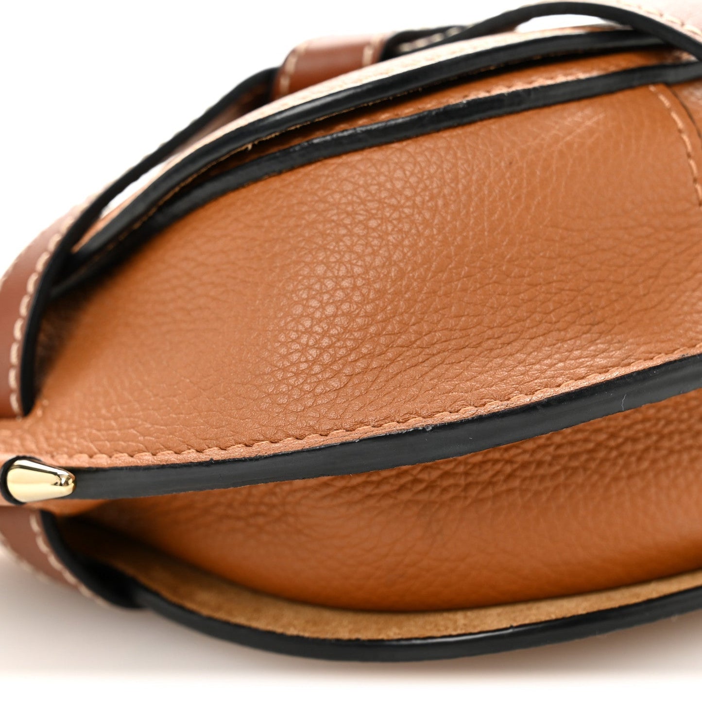 Grained Calfskin Mini Gate Crossbody Bag Caramel Pecan