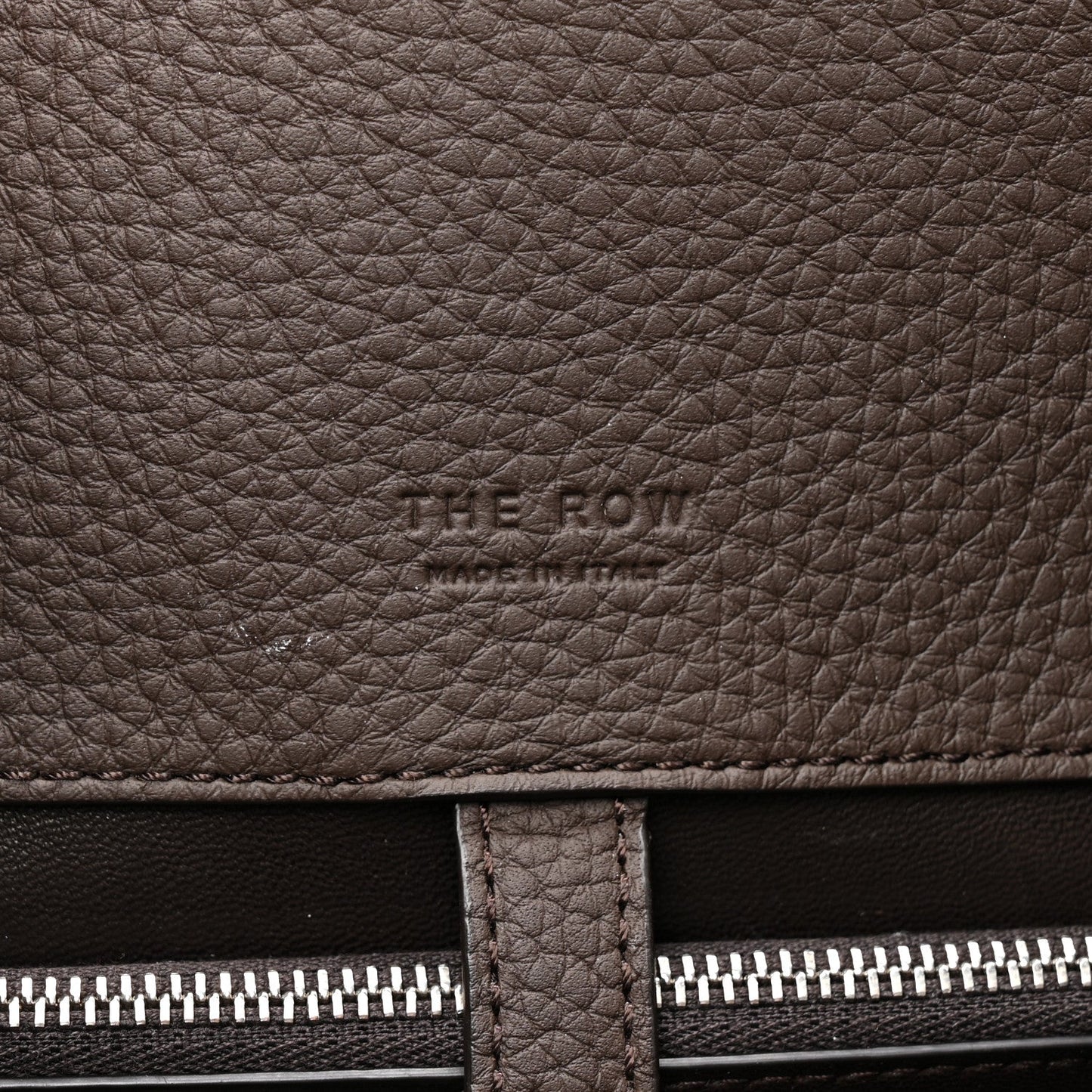 Grained Calfskin Margaux Shoulder 12 Deep Brown