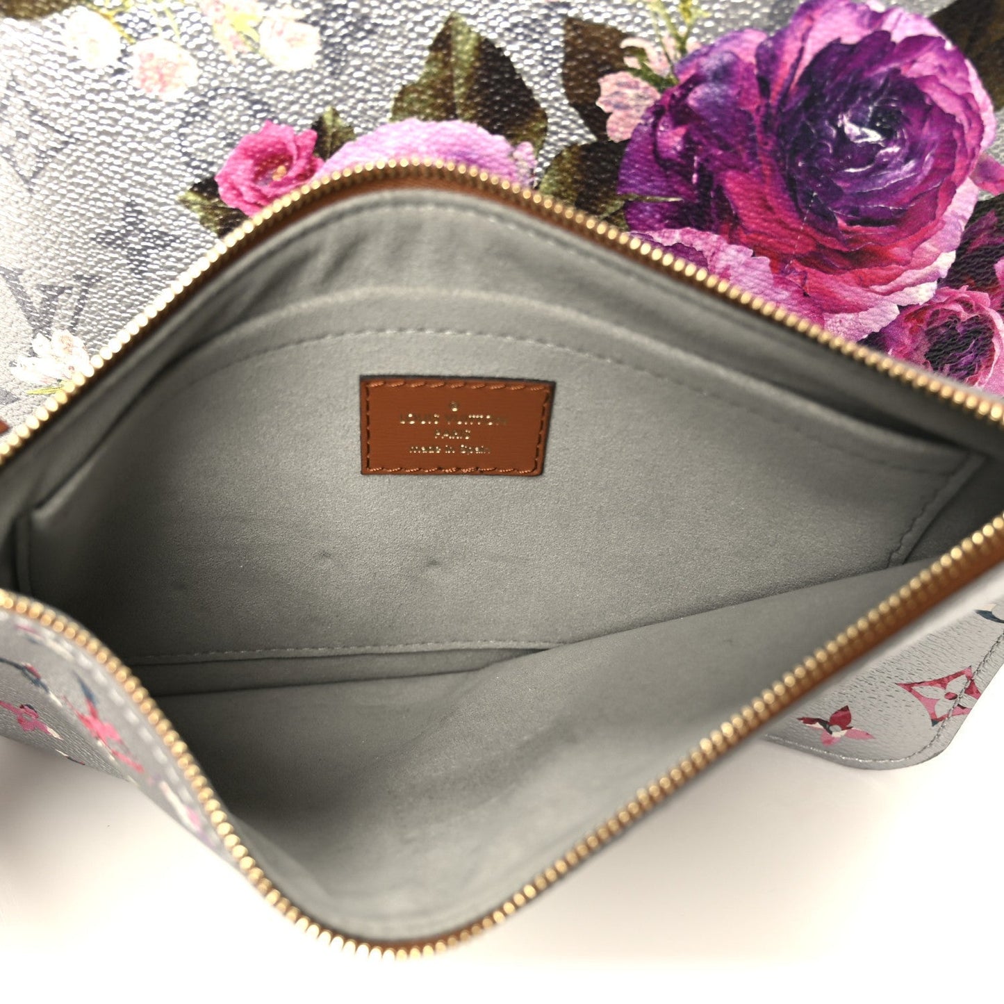 Metallic Monogram LV Garden Neverfull MM Silver