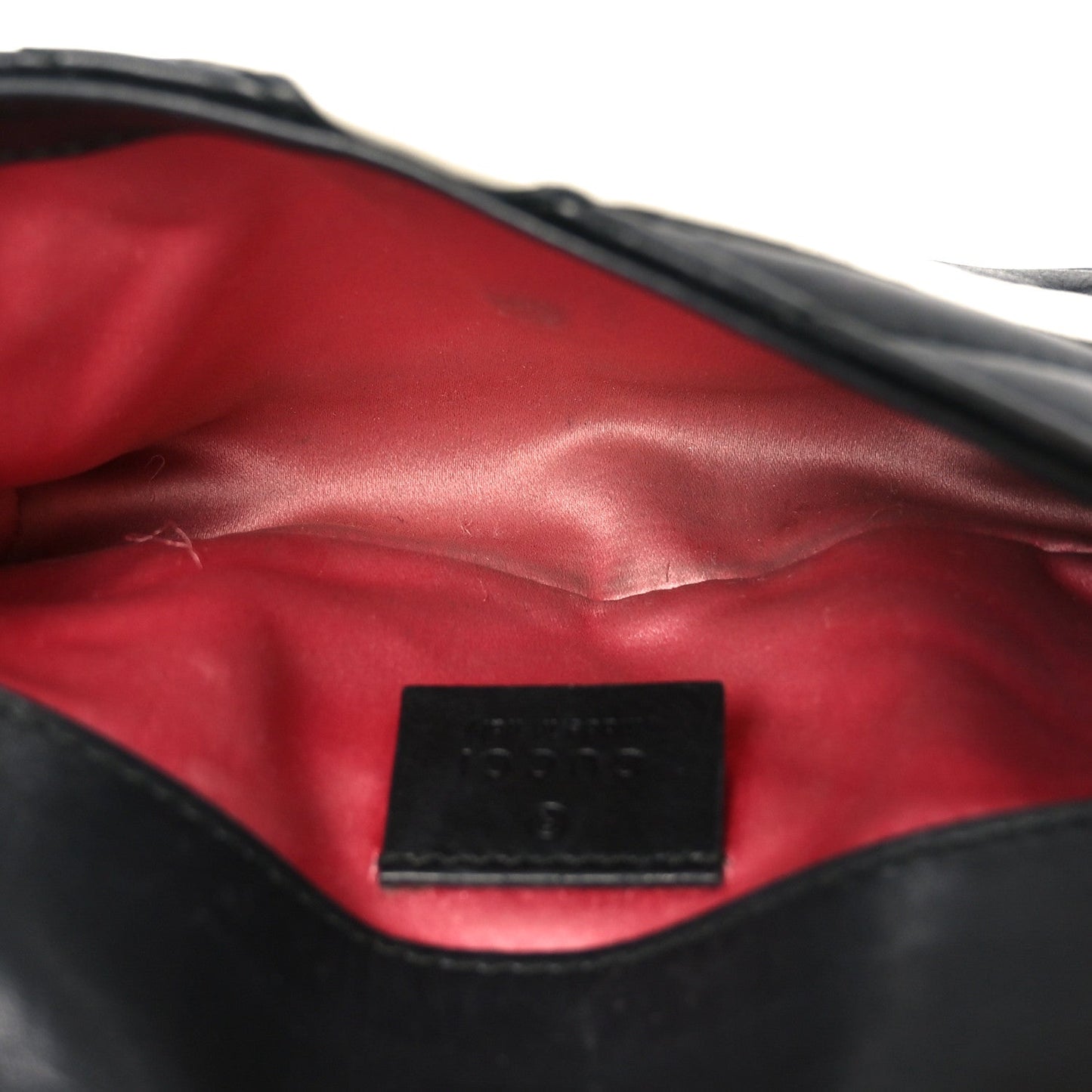 Calfskin Matelasse Super Mini GG Marmont Shoulder Bag Black White