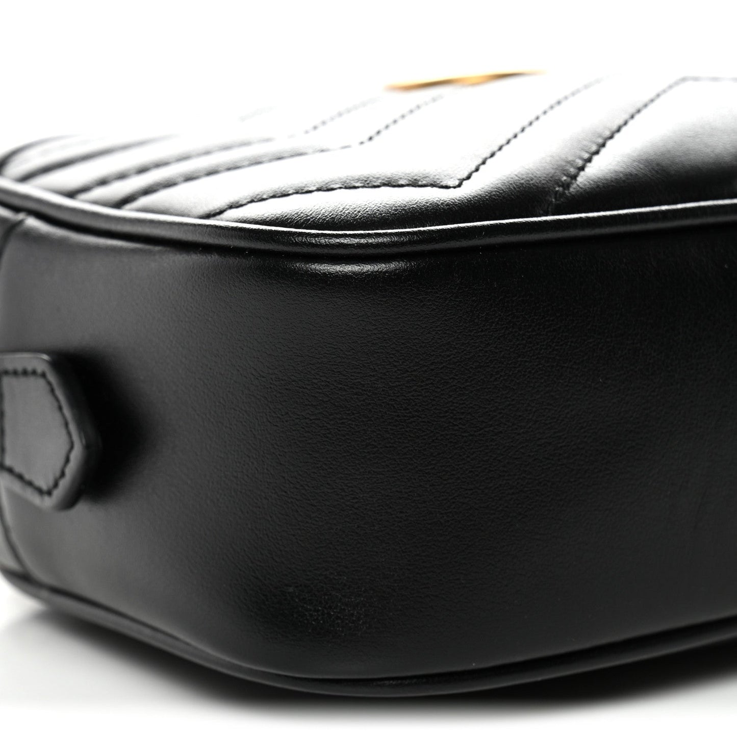 Calfskin Matelasse Mini GG Marmont Chain Shoulder Bag Black