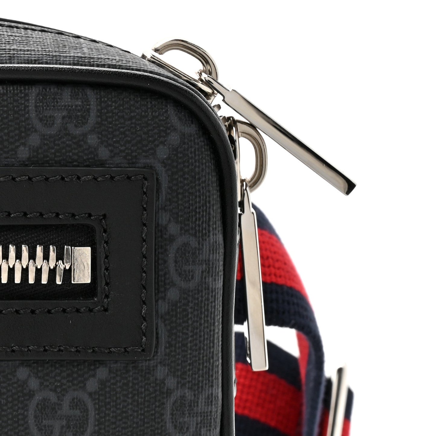 Soft GG Supreme Monogram Web Belt Bag Black Grey
