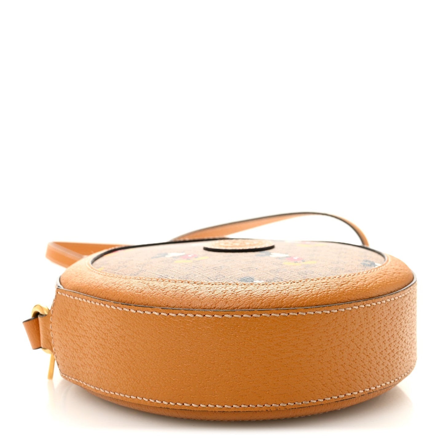 X DISNEY Mini Vintage GG Supreme Monogram Mickey Mouse Round Shoulder Bag Beige Vintage Sun Oil