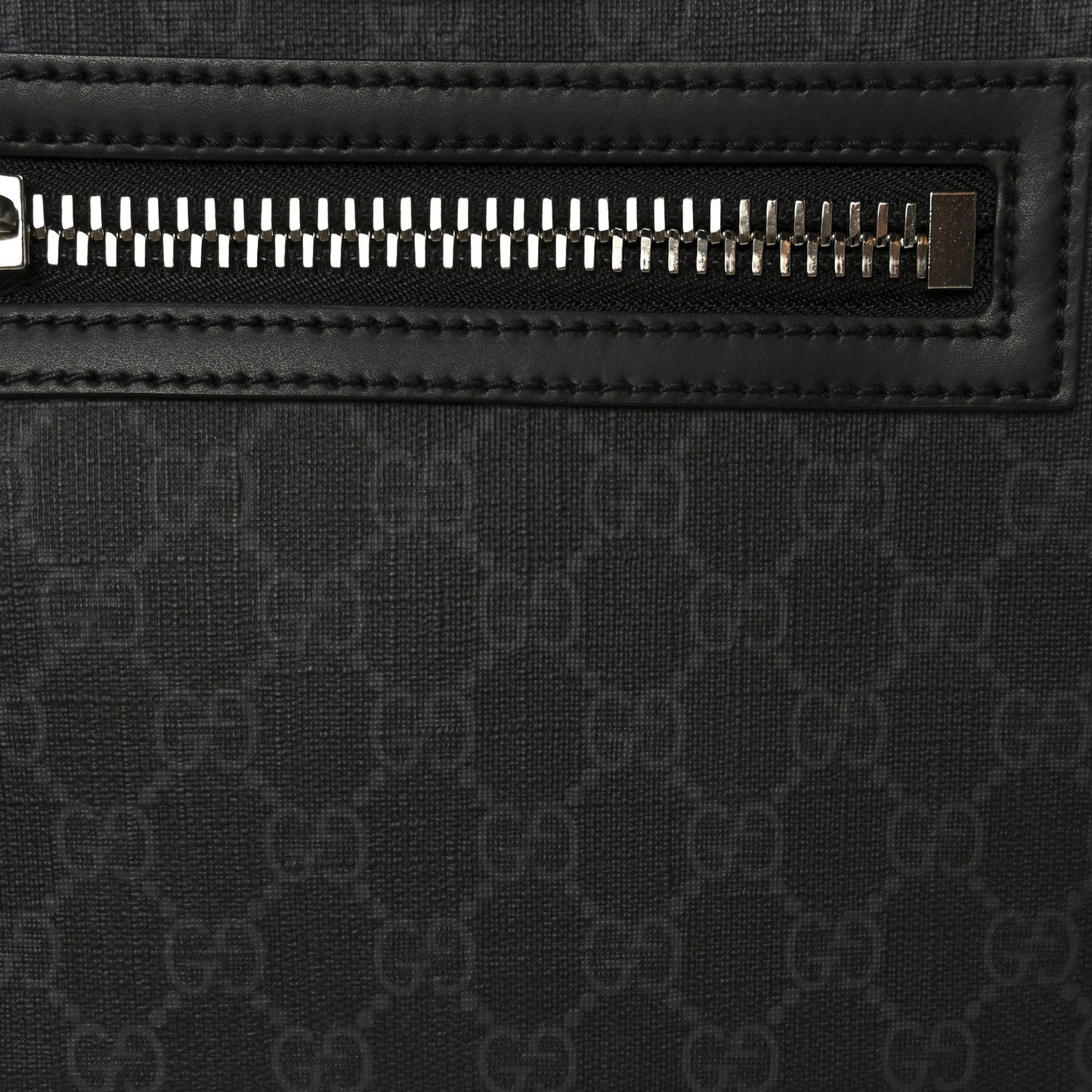 GG Supreme Monogram Web Small Flat Messenger Bag Black Grey