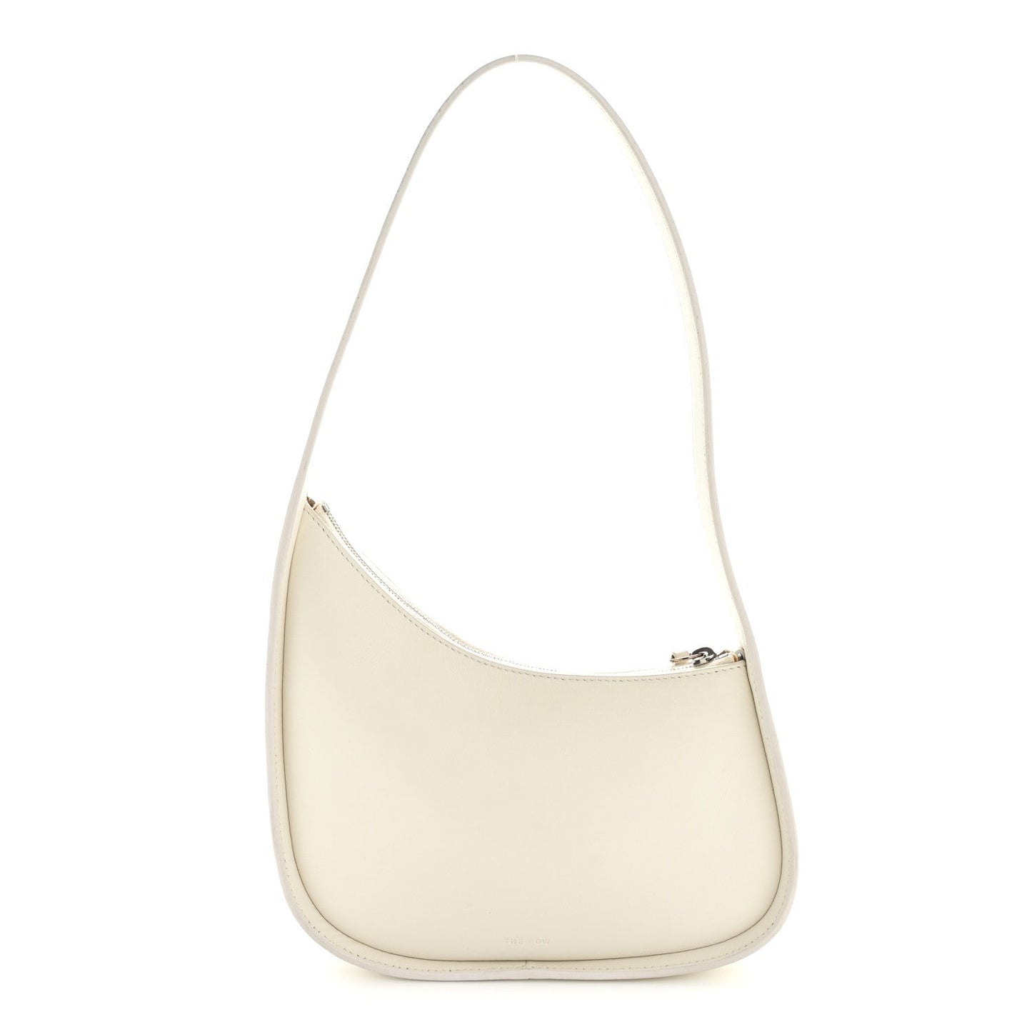 Smooth Calfskin Half Moon Shoulder Bag New Ivory