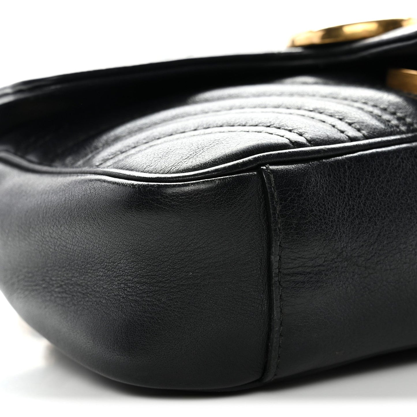 Calfskin Matelasse Mini GG Marmont Shoulder Bag Black