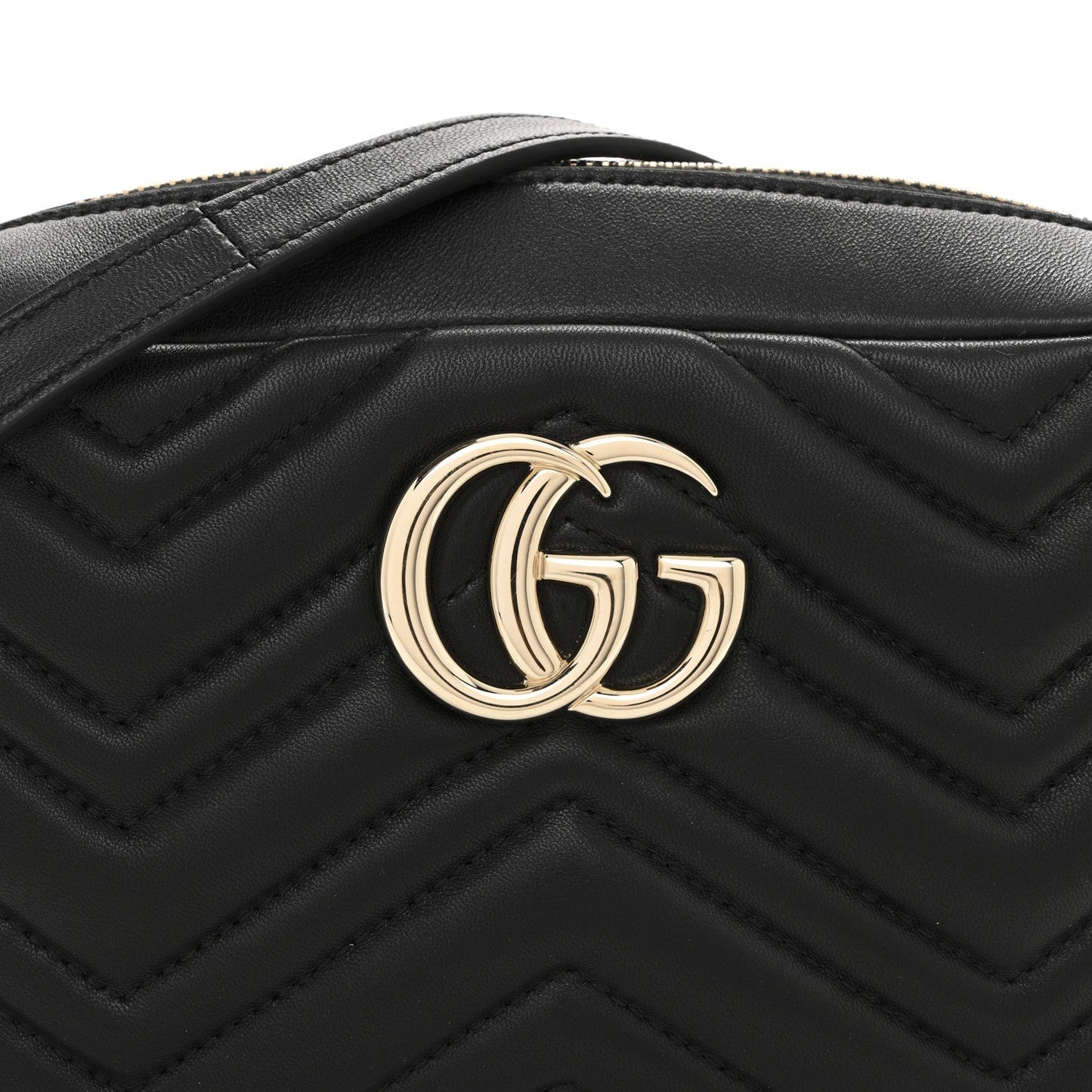 Calfskin Matelasse Small GG Marmont Camera Bag Black
