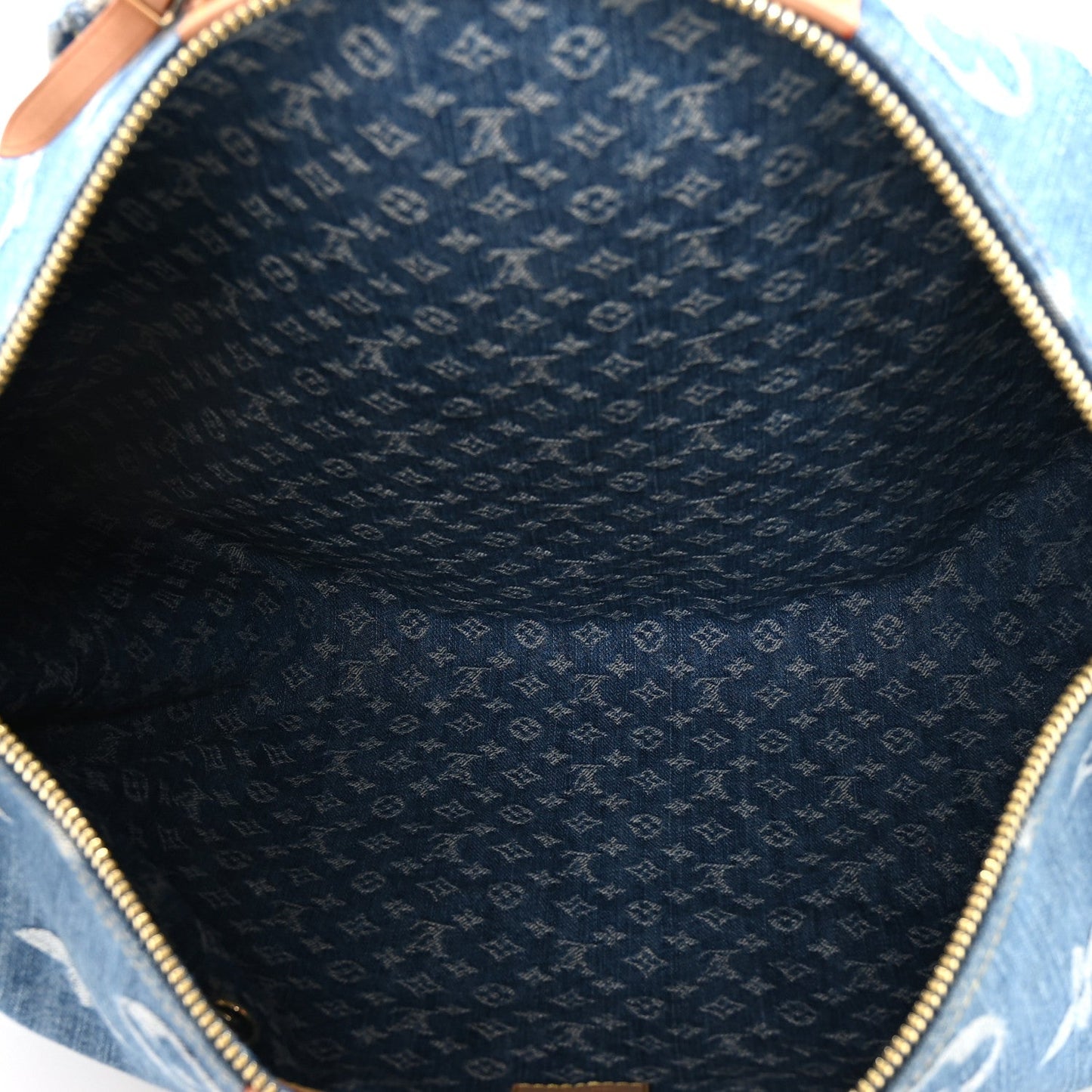 Denim Monogram New LV Remix Keepall Bandouliere 45 Blue