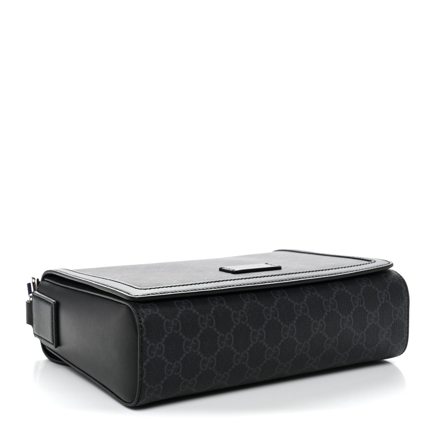 GG Supreme Monogram Appia Calfskin Web Crossbody Bag Black Grey