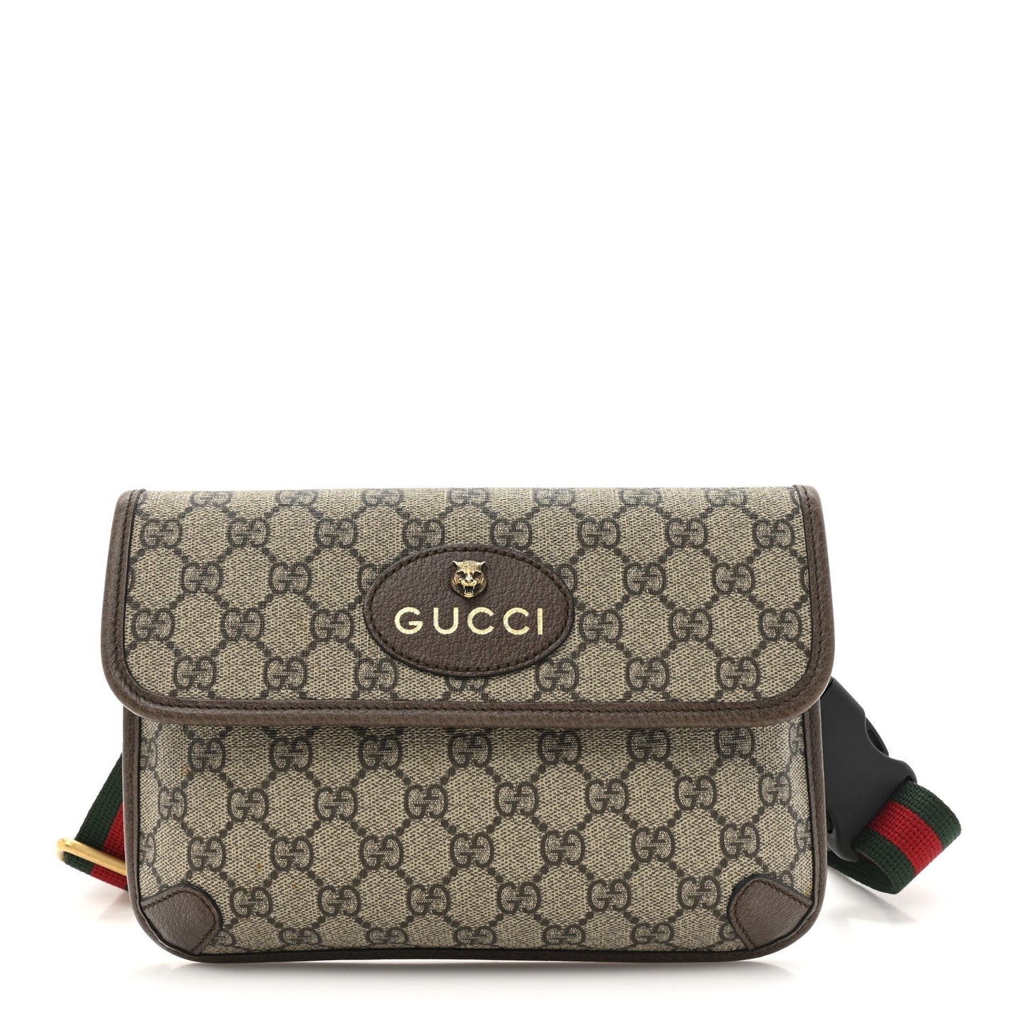 GG Supreme Monogram Neo Vintage Web Belt Bag Brown