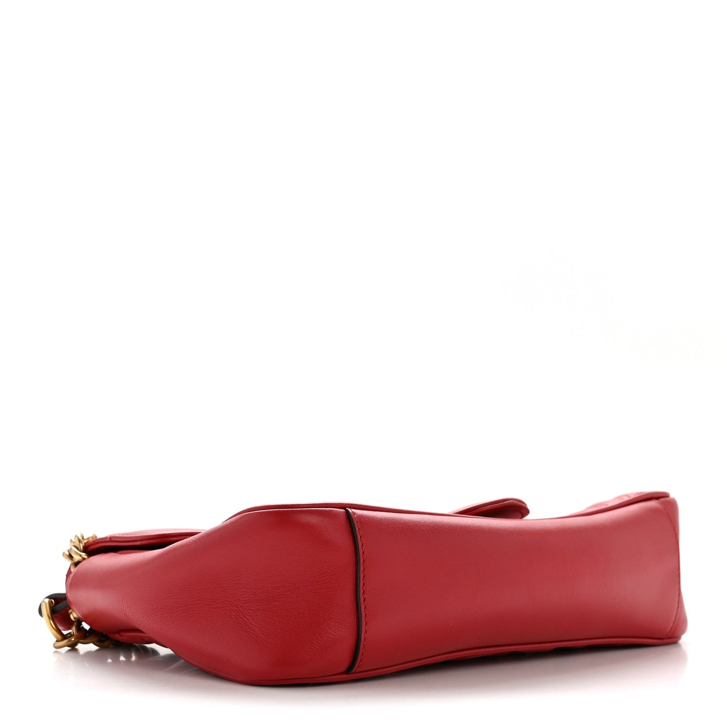 Calfskin Matelasse Small GG Marmont Shoulder Bag Hibiscus Red