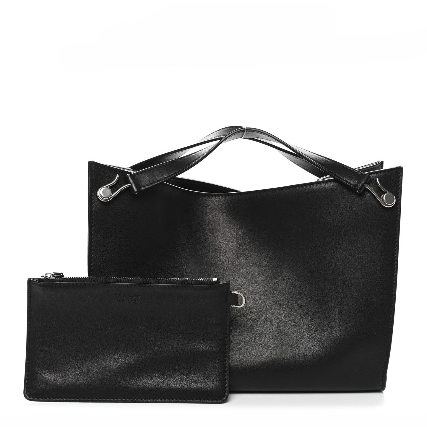 Polished Saddle Calfskin Small Alexia Bag Black