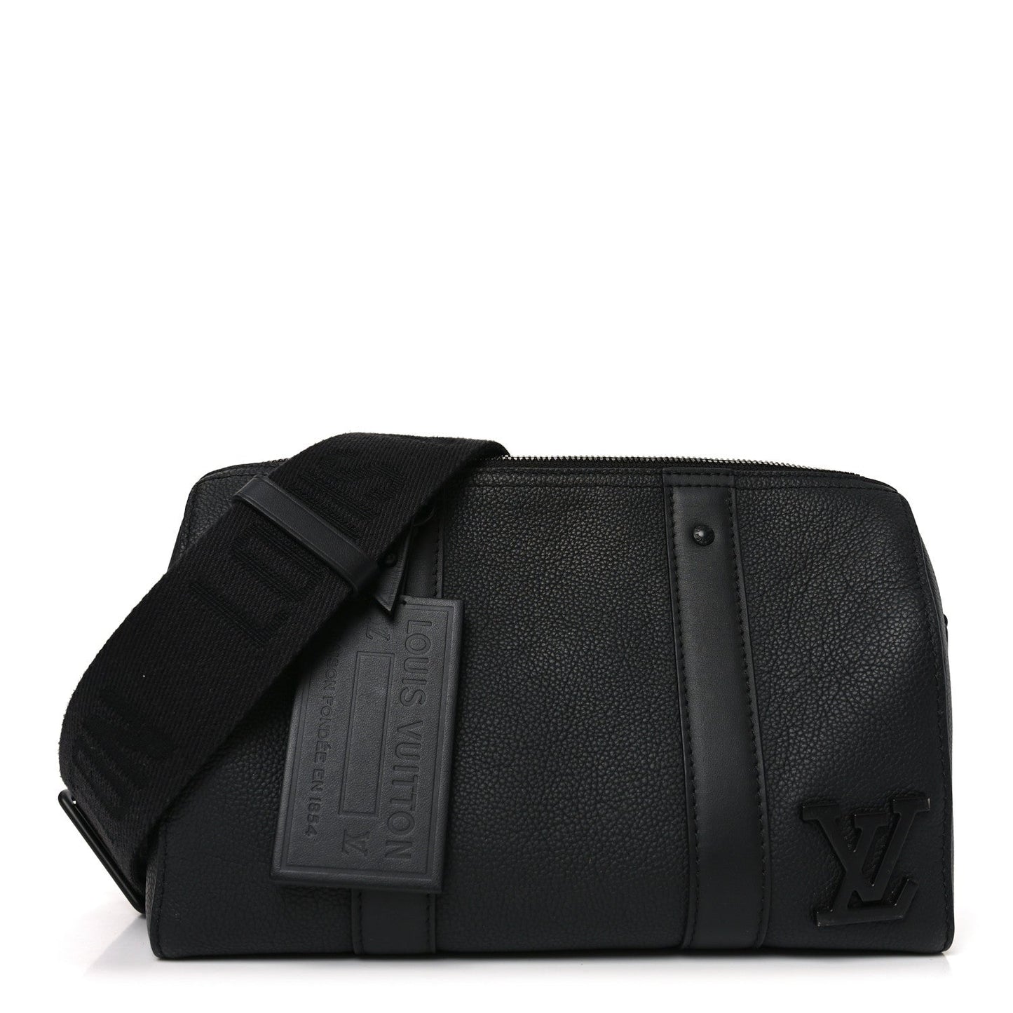 Grained Calfskin Aerogram City Keepall Black