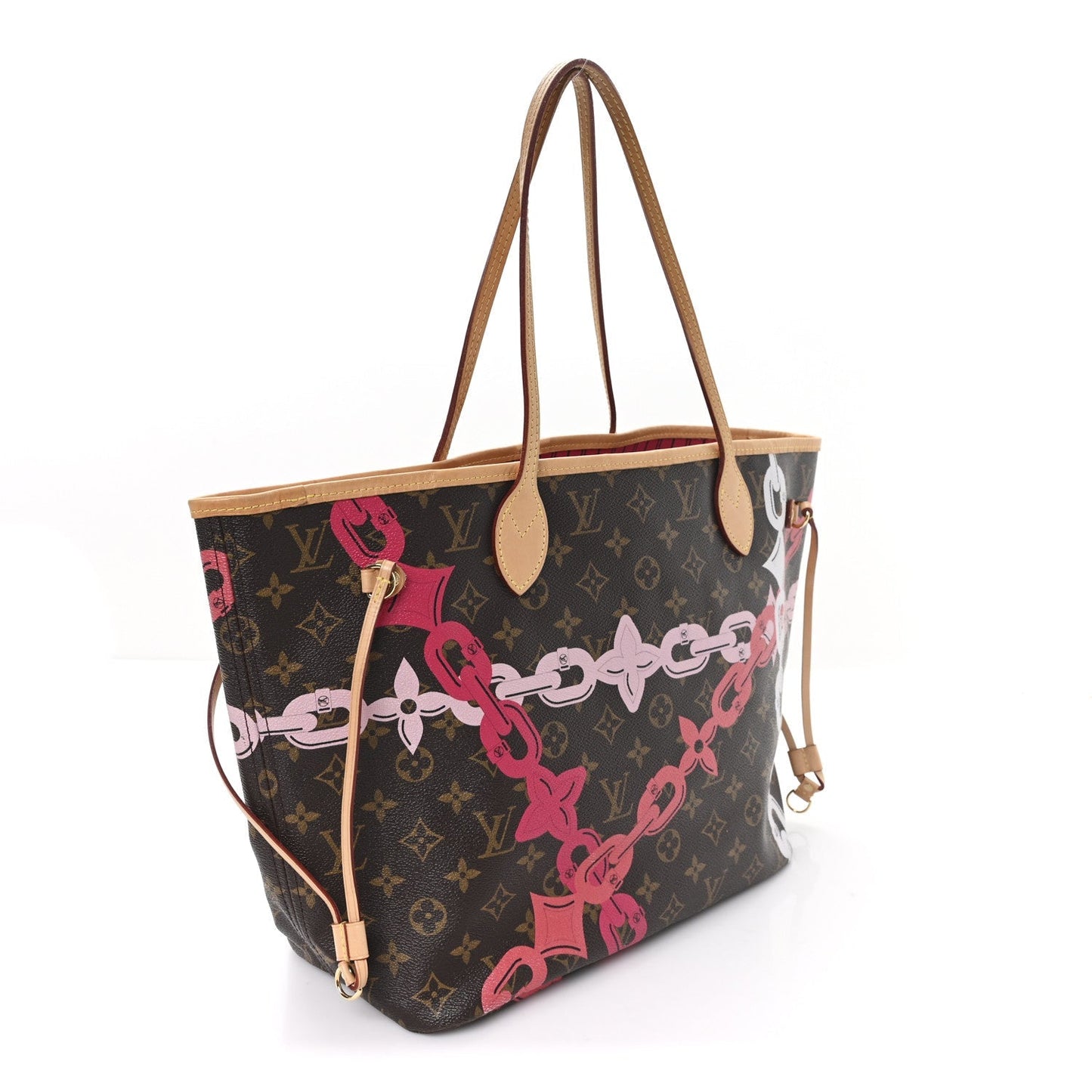 Monogram Bay Neverfull MM Rose Ballerine Poppy