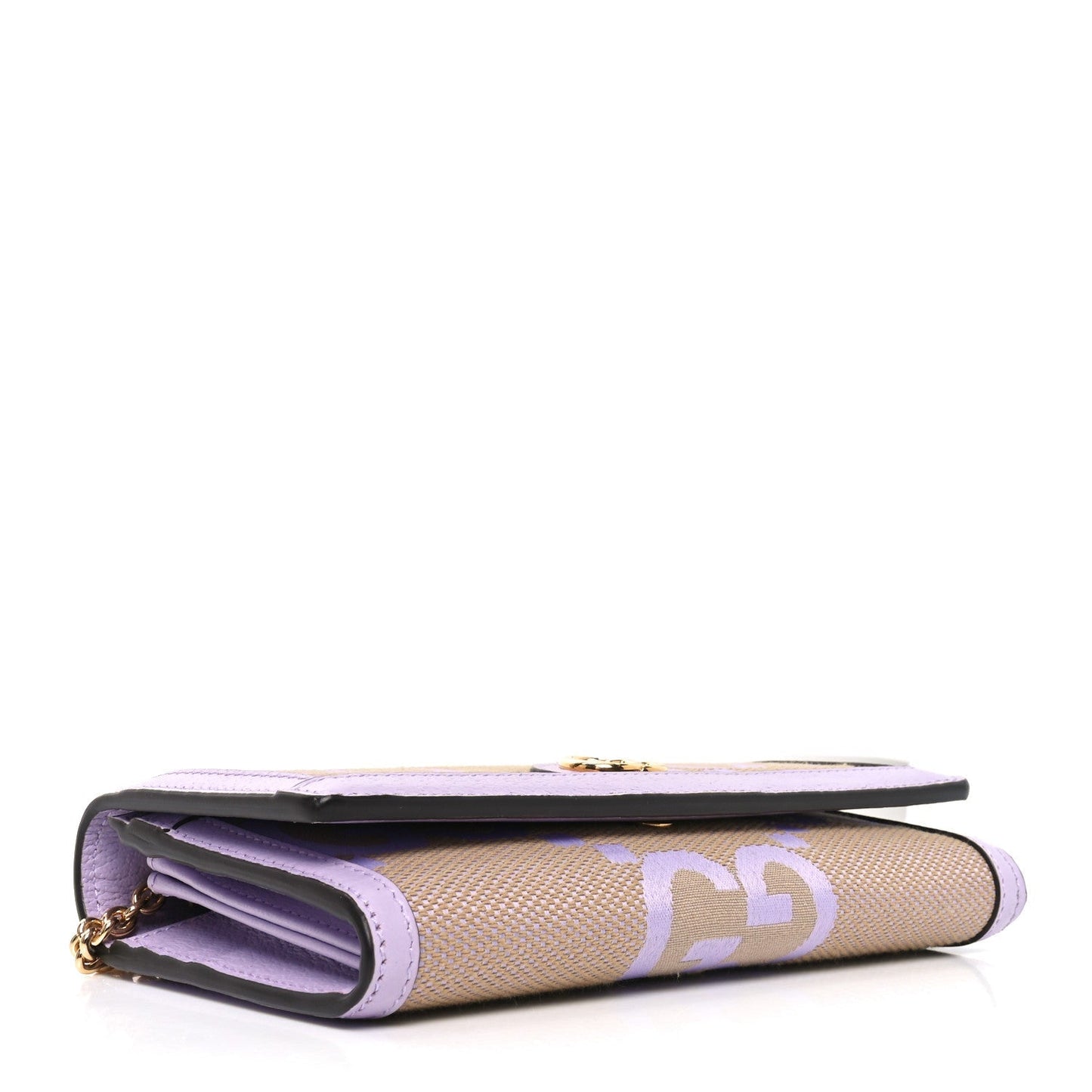 Monogram Jumbo GG Textured Dollar Calfskin Ophidia Continental Wallet On Chain Beige Lapis