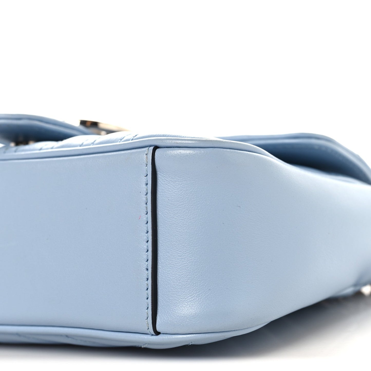Calfskin Matelasse Mini GG Marmont Shoulder Bag Porcelain Light Blue