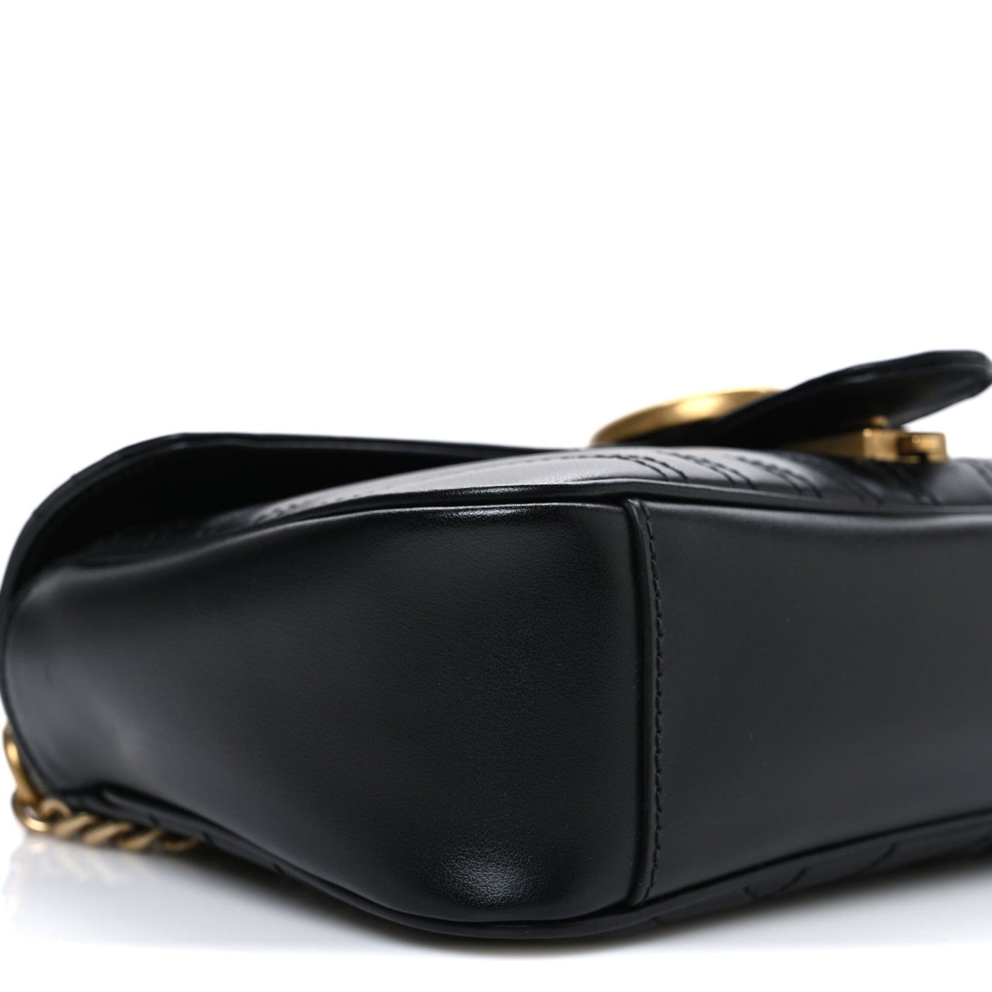 Calfskin Matelasse Small GG Marmont Shoulder Bag Black