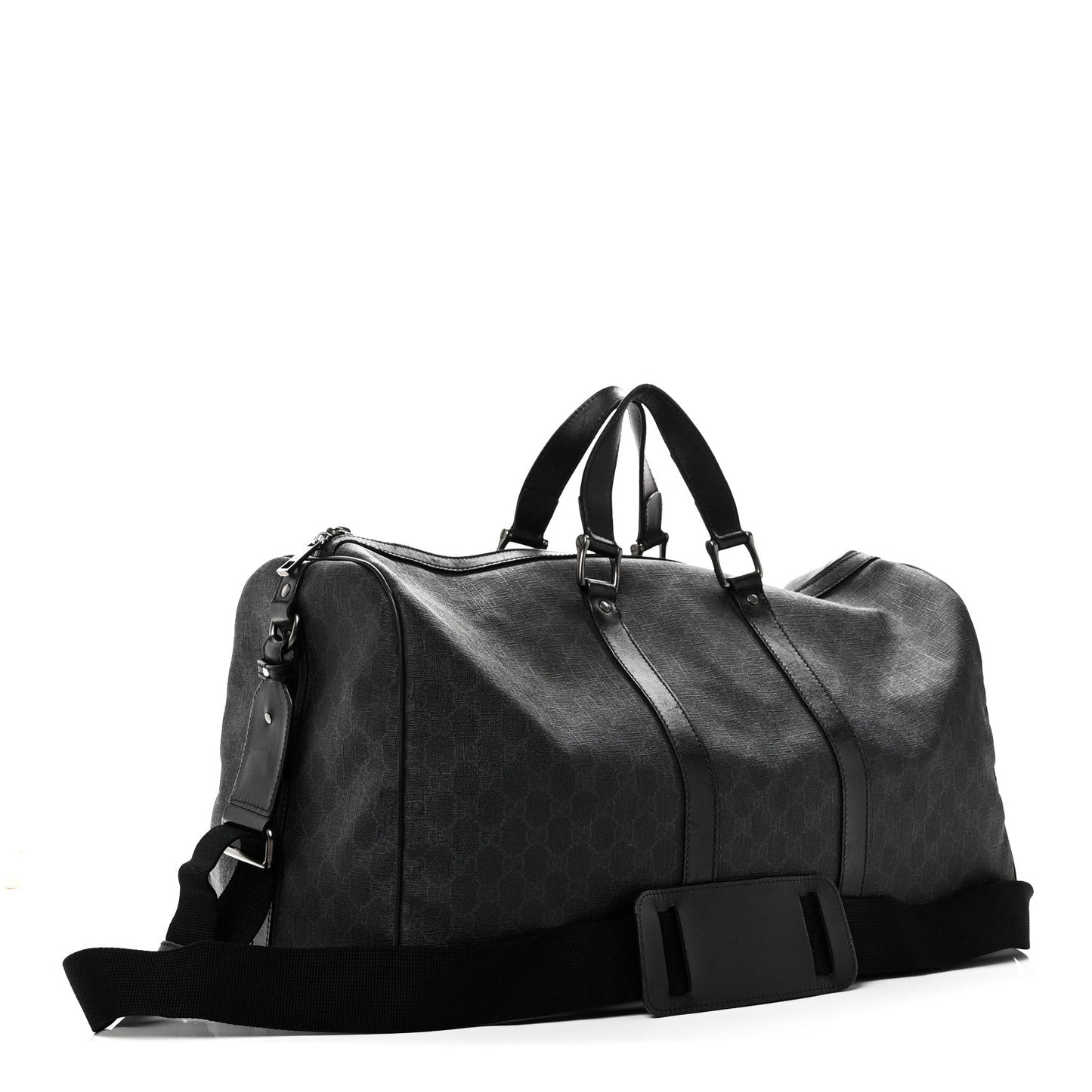 GG Supreme Monogram Medium Carry-On Duffle Bag Black Grey