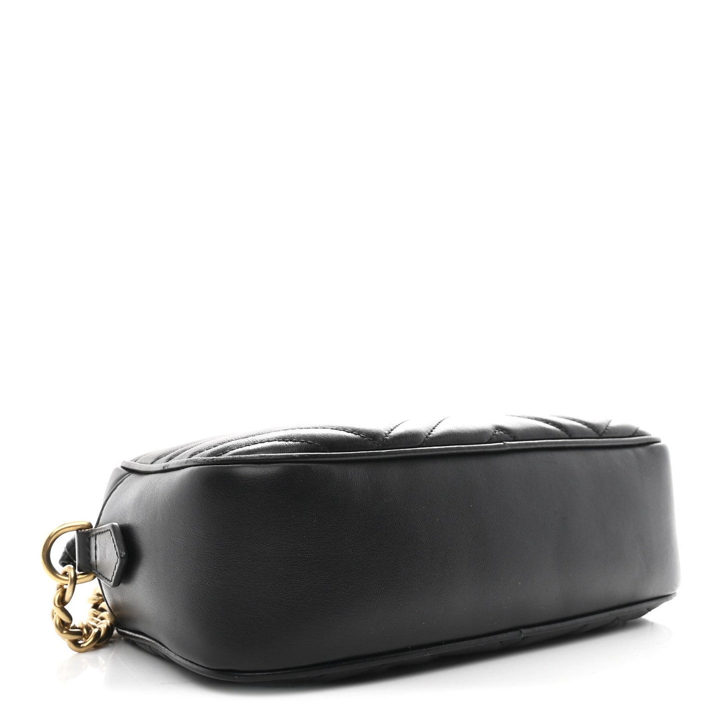 Calfskin Matelasse Small GG Marmont Chain Shoulder Bag Black