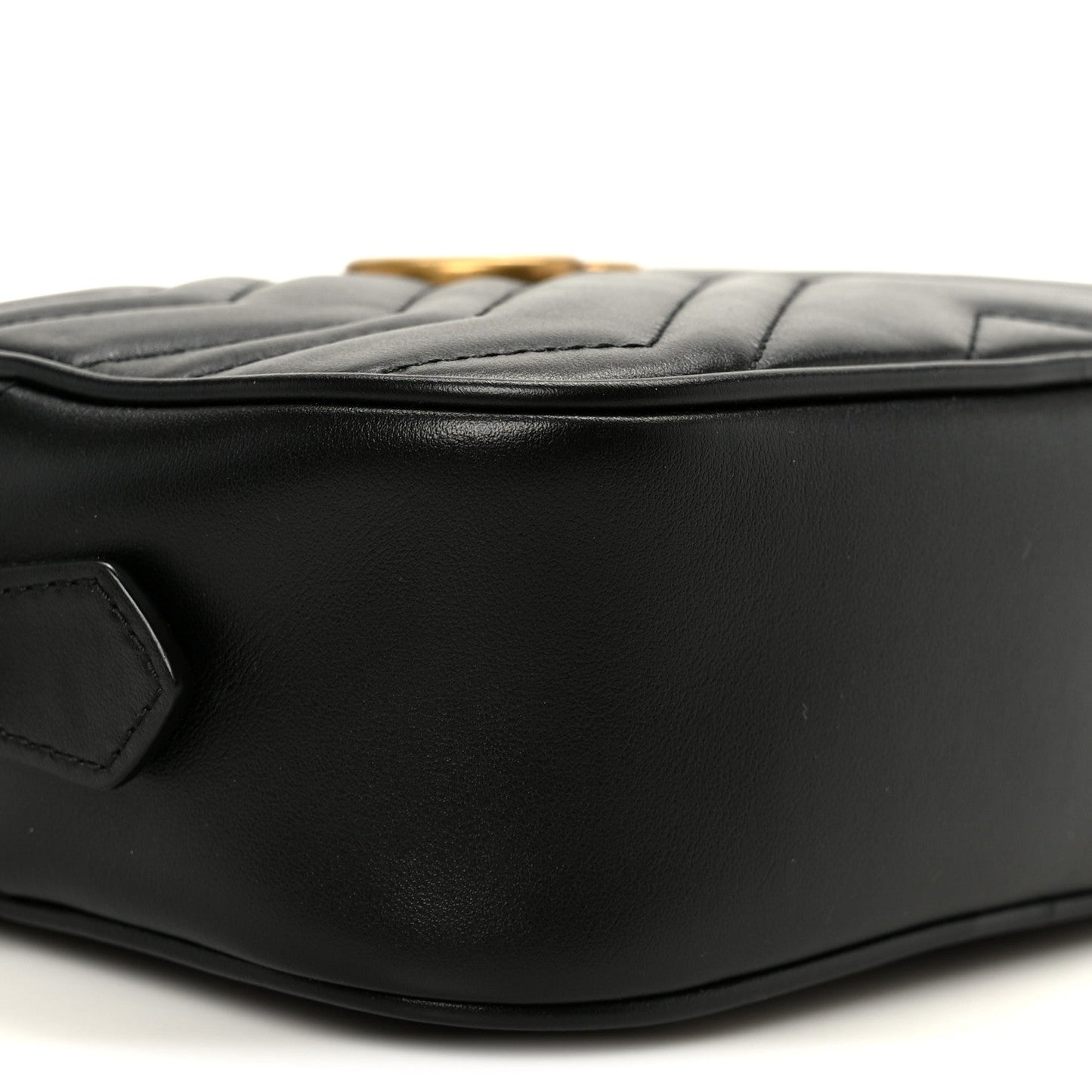 Calfskin Matelasse Mini GG Marmont Chain Shoulder Bag Black