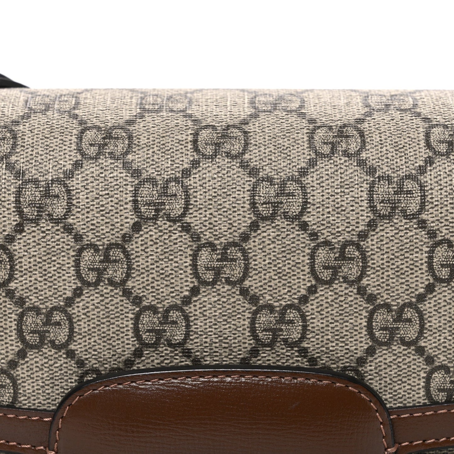 GG Supreme Monogram Horsebit 1955 Shoulder Bag Beige Brown Sugar
